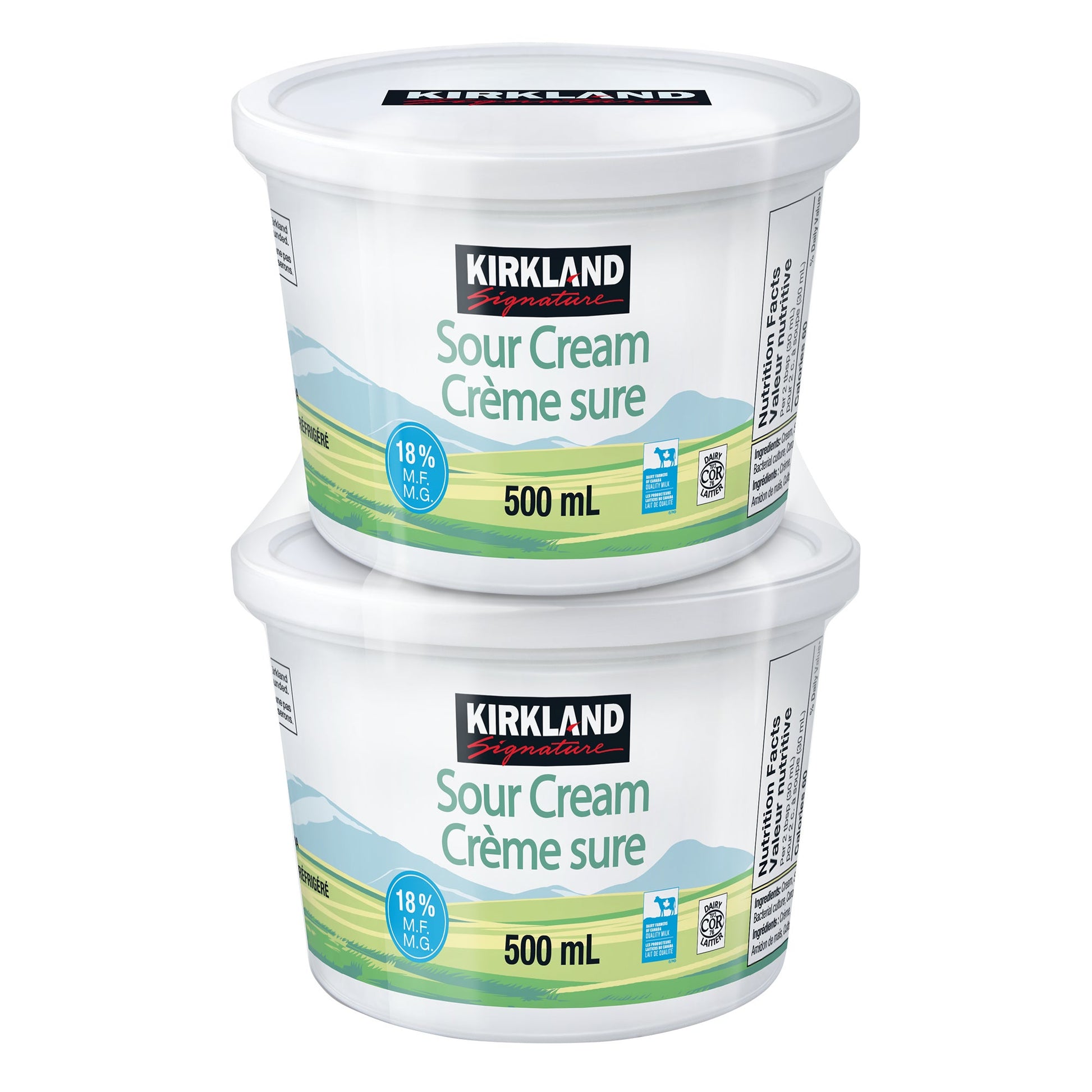 Kirkland Signature 18 % Sour Cream,  2 x 500 ml - image 1