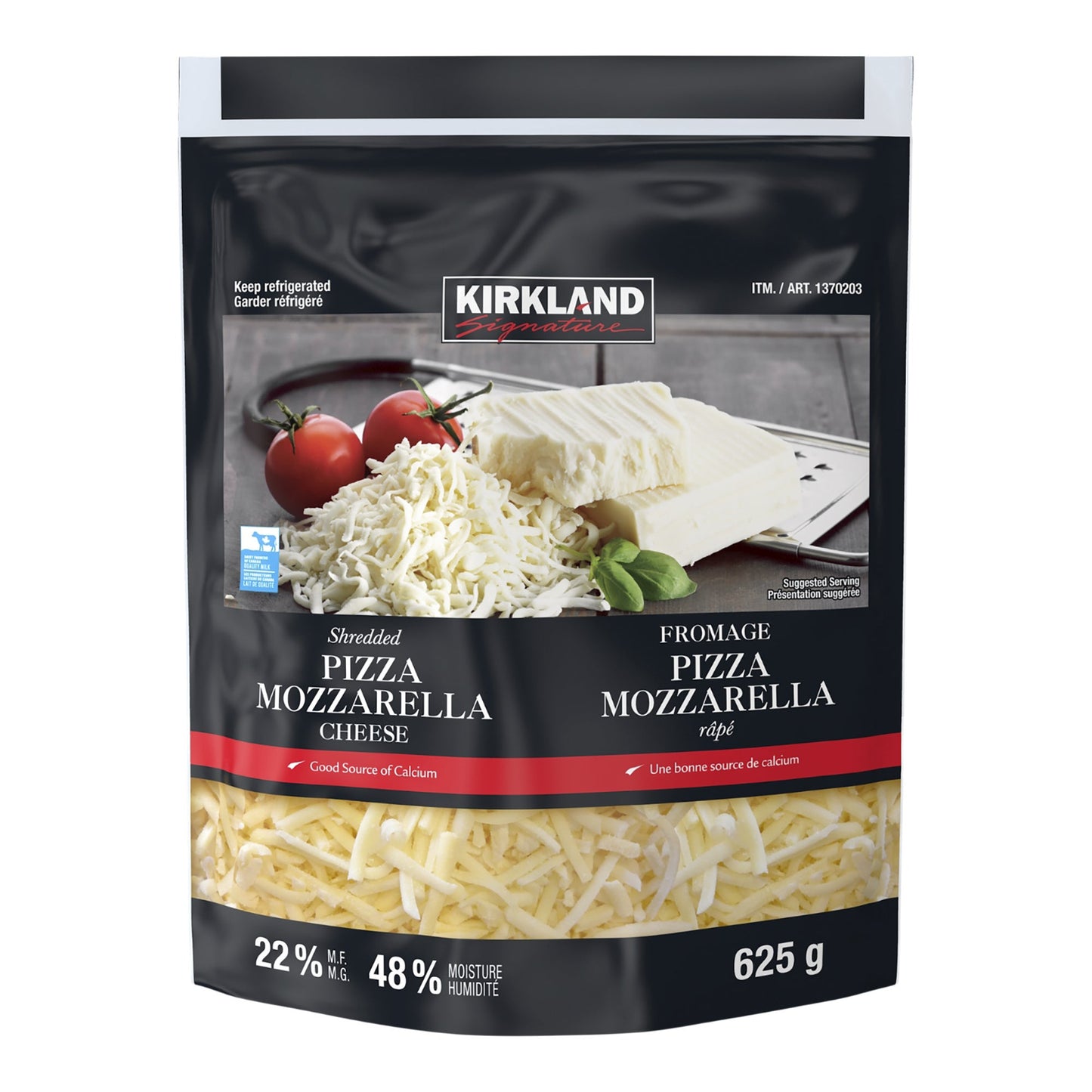 Kirkland Signature Shredded Pizza Mozzarella Cheese, 2 x 625 g - image 1