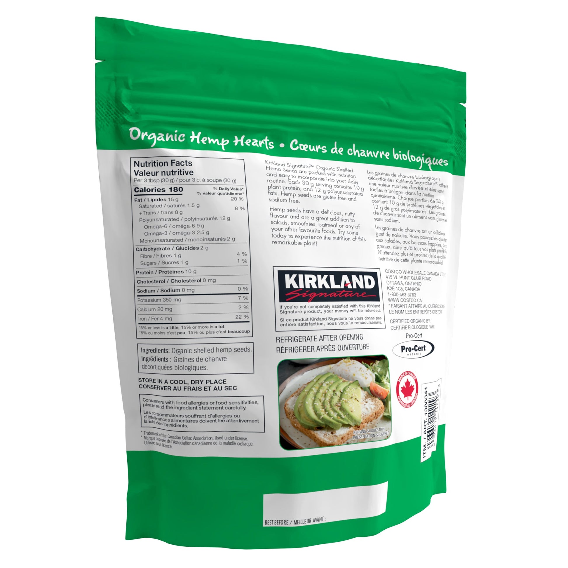 Kirkland Signature Organic Hemp Hearts, 907 g - image 2