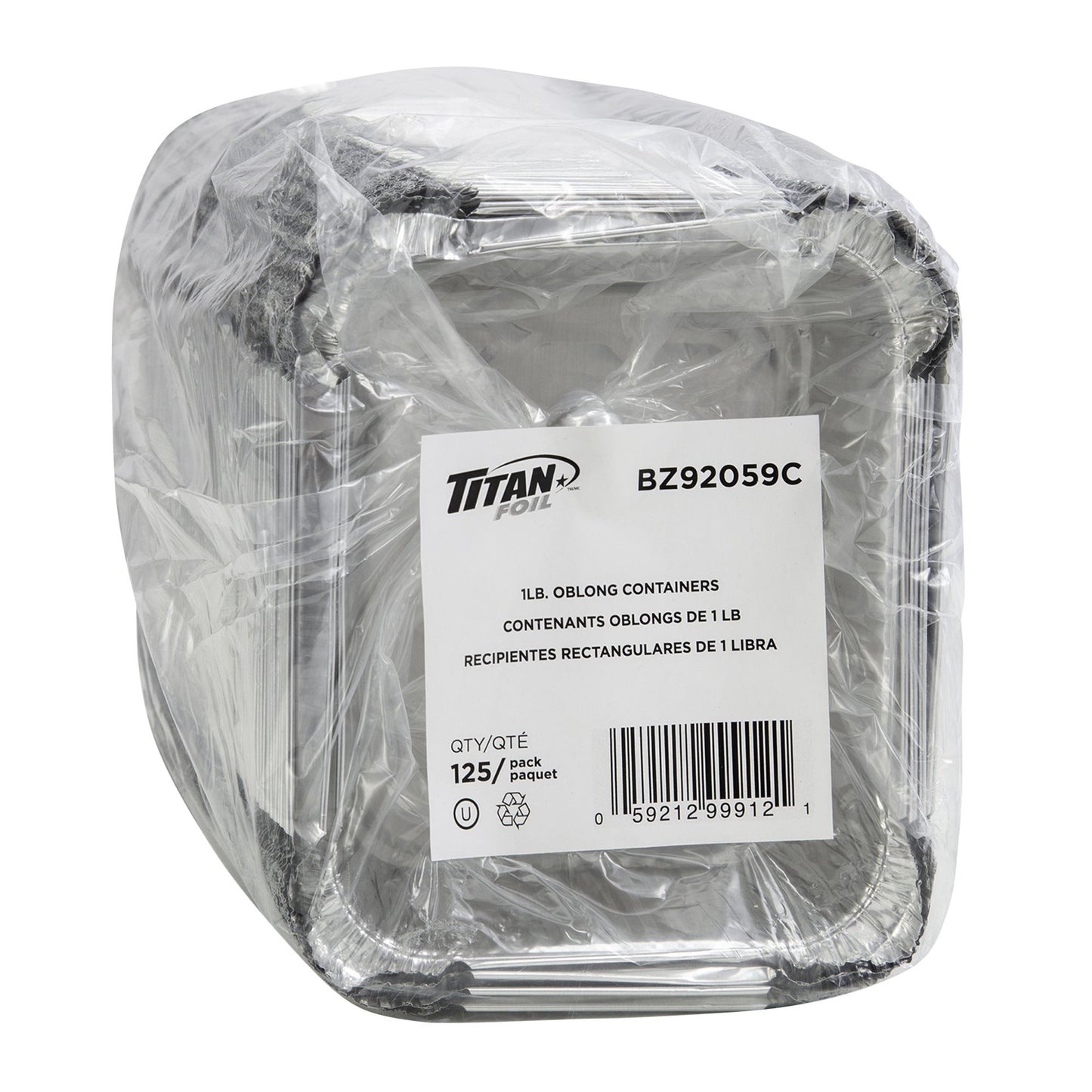 Titan 1 lb Rectangular Aluminum Containers, Pack of 500 - image 2