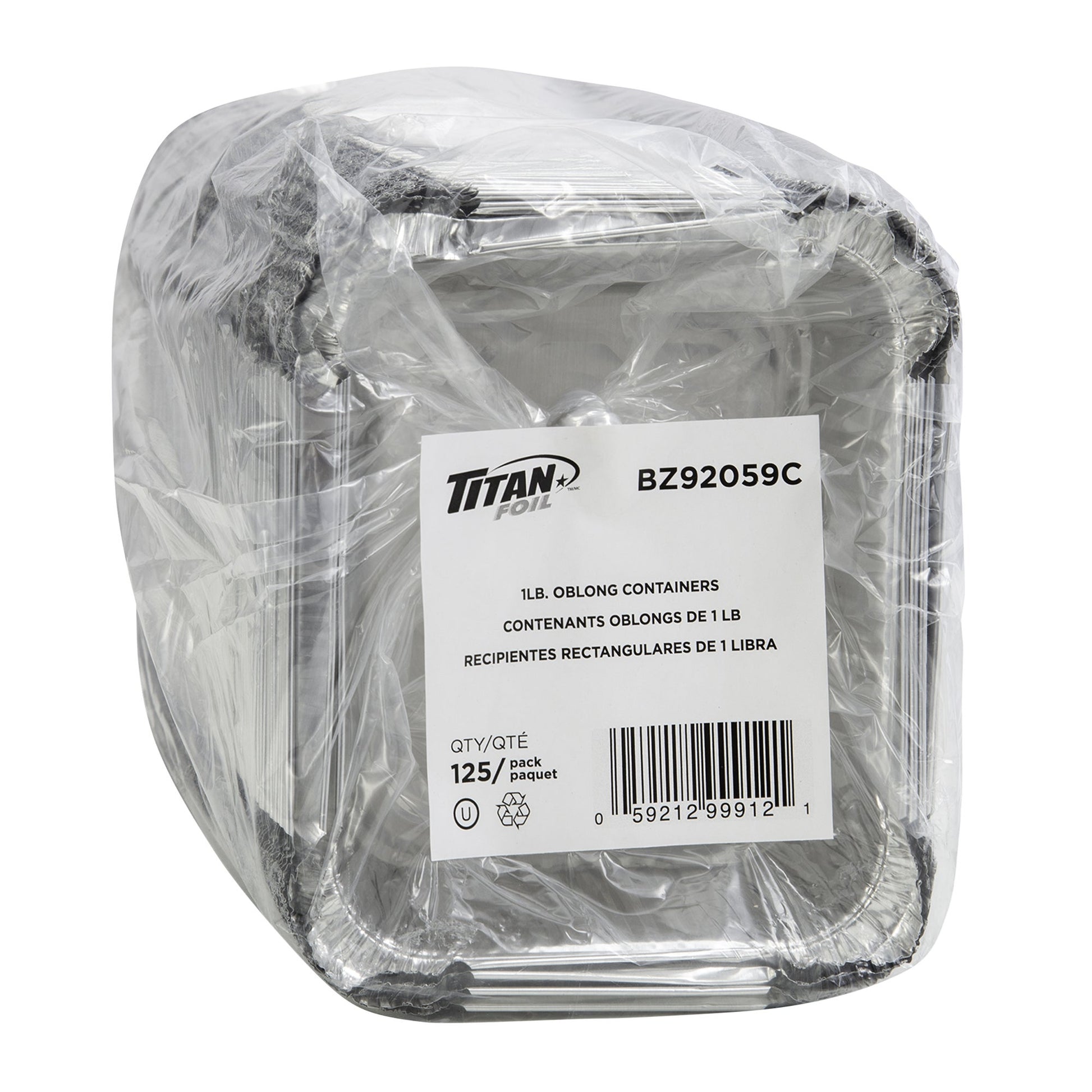 Titan 1 lb Rectangular Aluminum Containers, Pack of 500 - image 2