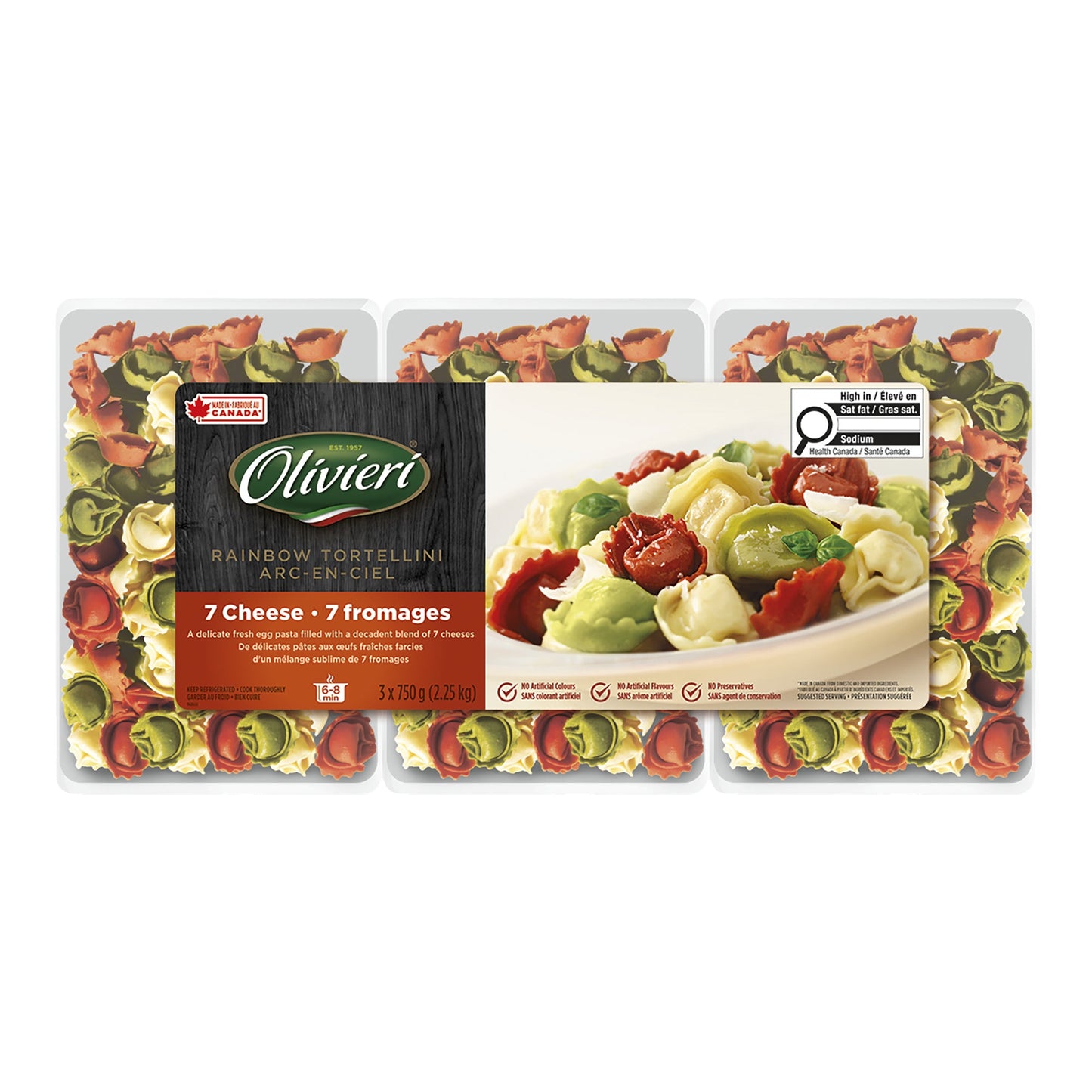 Olivieri 7 Cheese Rainbow Tortellini 3 x 750g - image 1