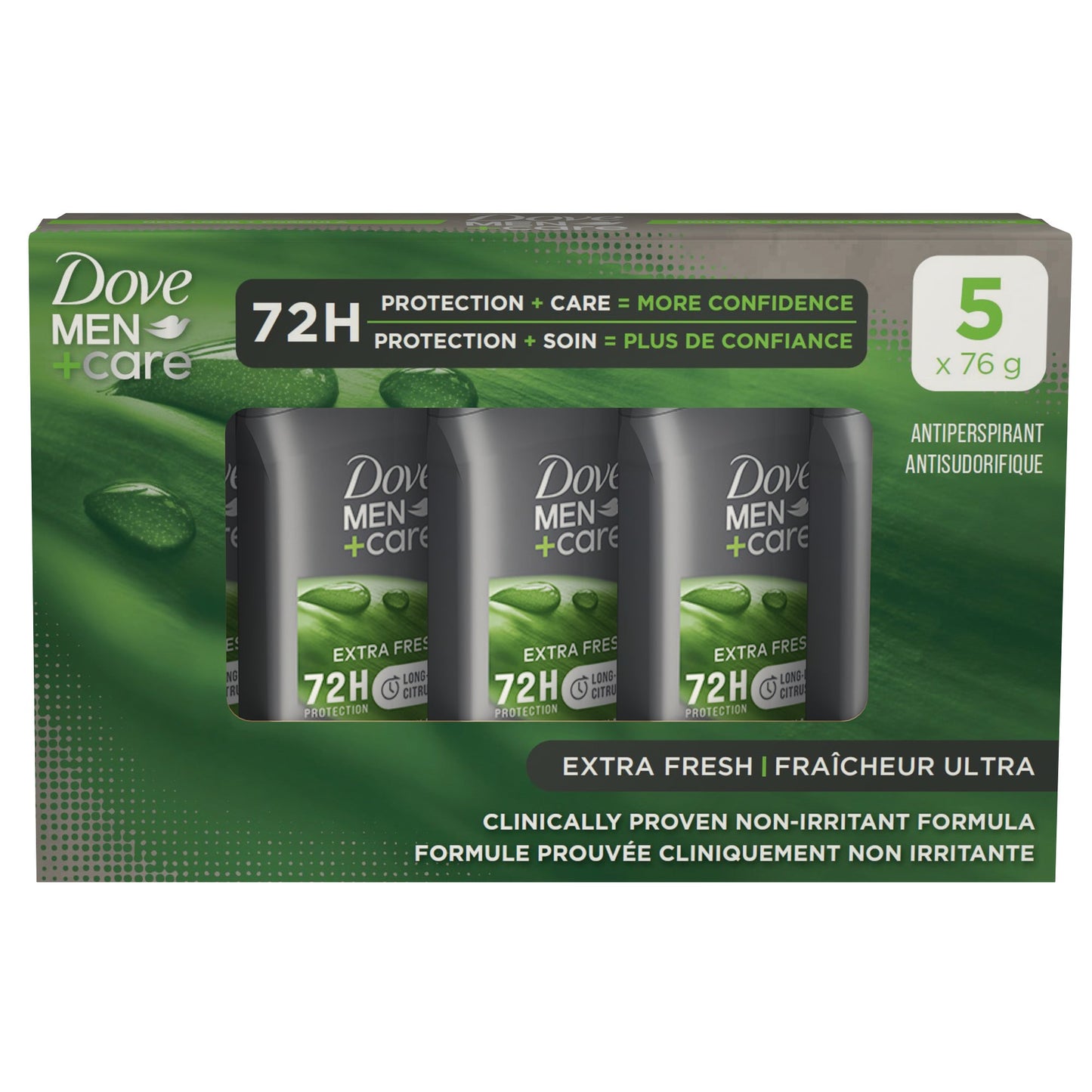 Dove Antiperspirant Deodorant for Men, 5 x 76 g - image 1