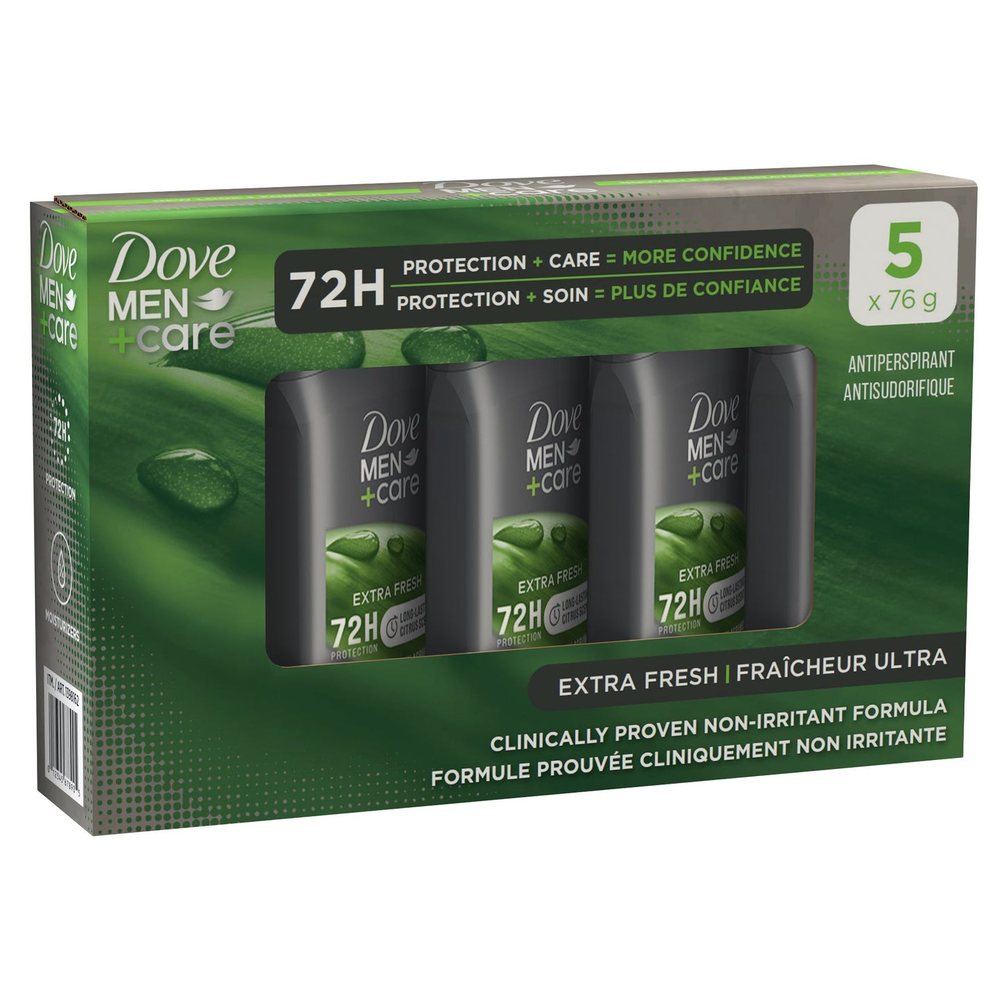Dove Antiperspirant Deodorant for Men, 5 x 76 g - image 2