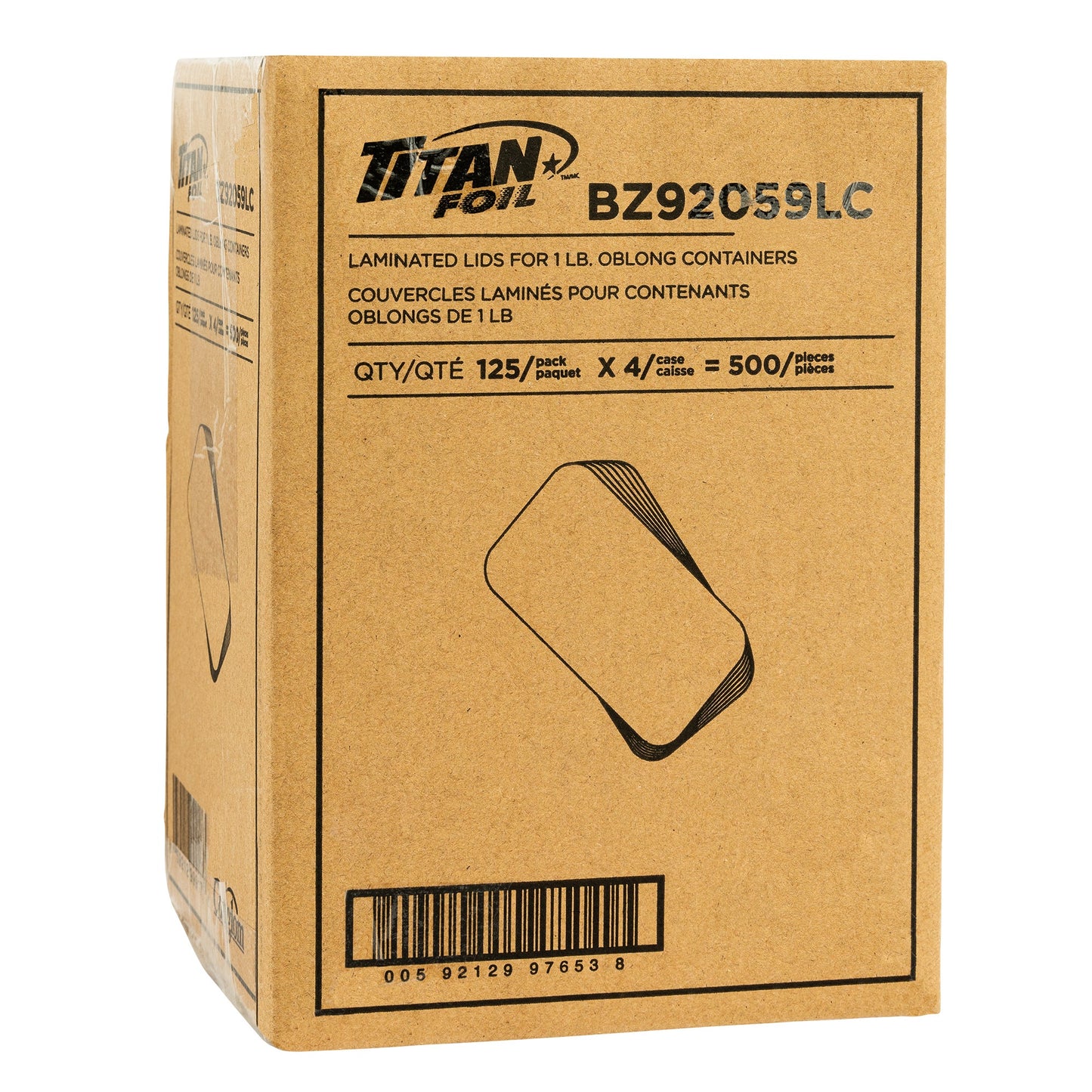 Titan Foil Lids for 1 lb Rectangular Aluminum Containers, Pack of 500 - image 2