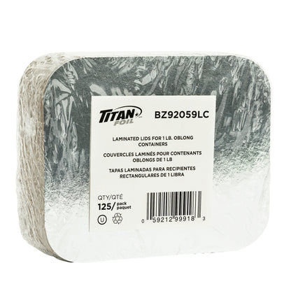 Titan Foil Lids for 1 lb Rectangular Aluminum Containers, Pack of 500 - image 3
