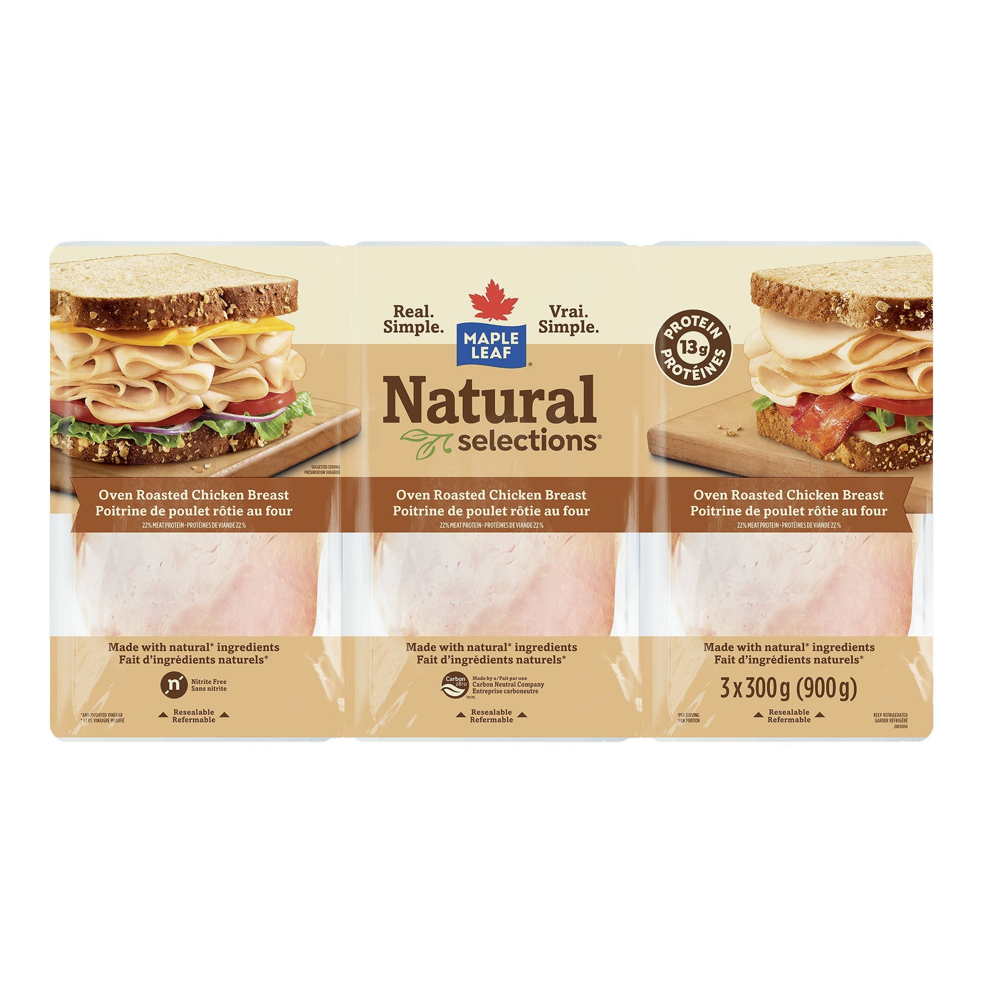 Maple Leaf Natural Selections Sliced Chicken, 900 g - image 2