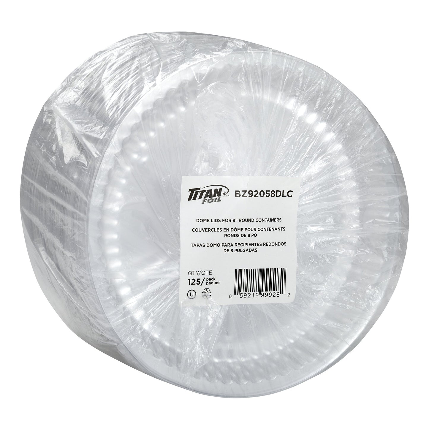 Titan Plastic Dome Lids for 8-in Round Aluminum Container, Pack of 500 - image 2
