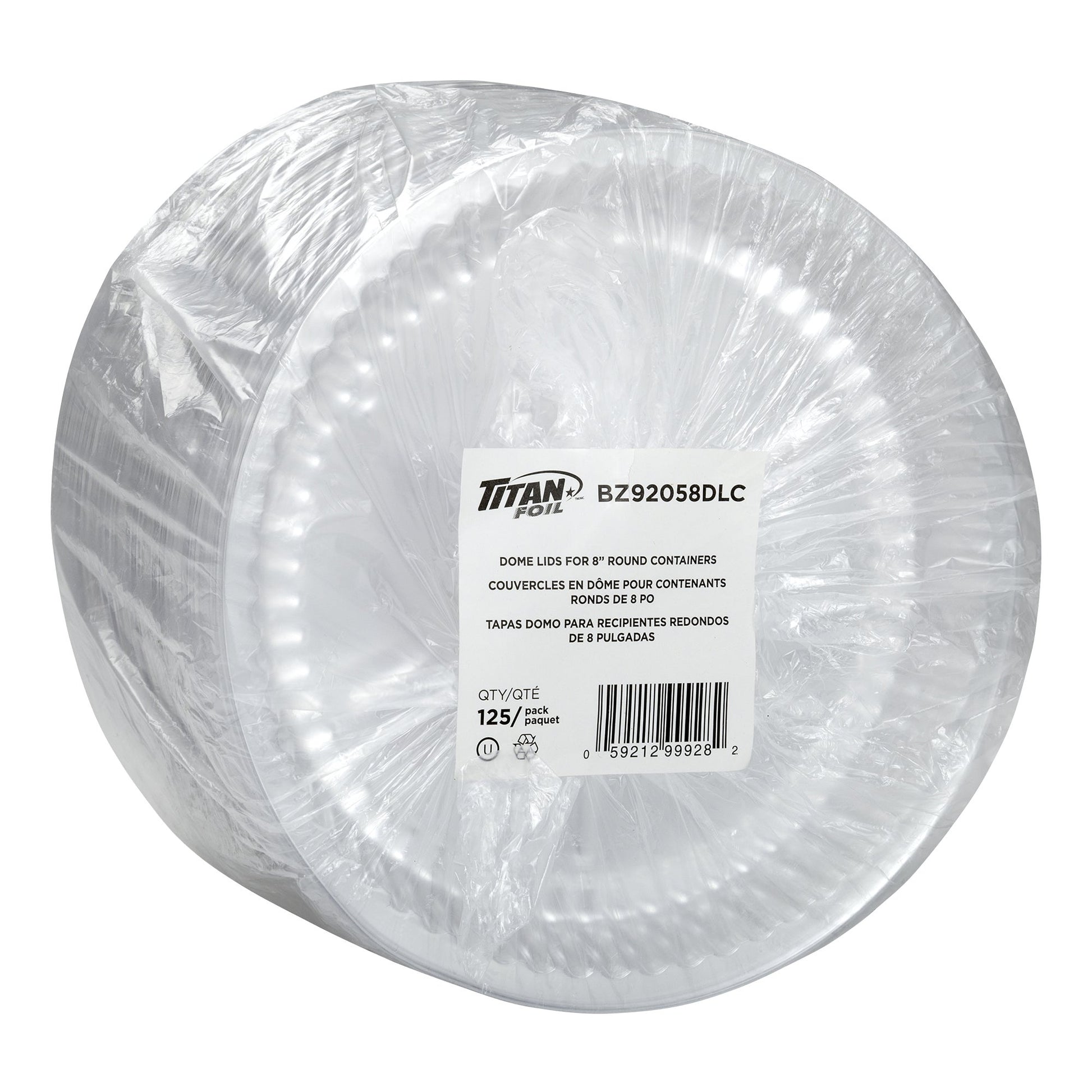 Titan Plastic Dome Lids for 8-in Round Aluminum Container, Pack of 500 - image 2