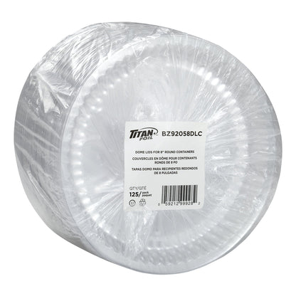 Titan Plastic Dome Lids for 8-in Round Aluminum Container, Pack of 500 - image 2