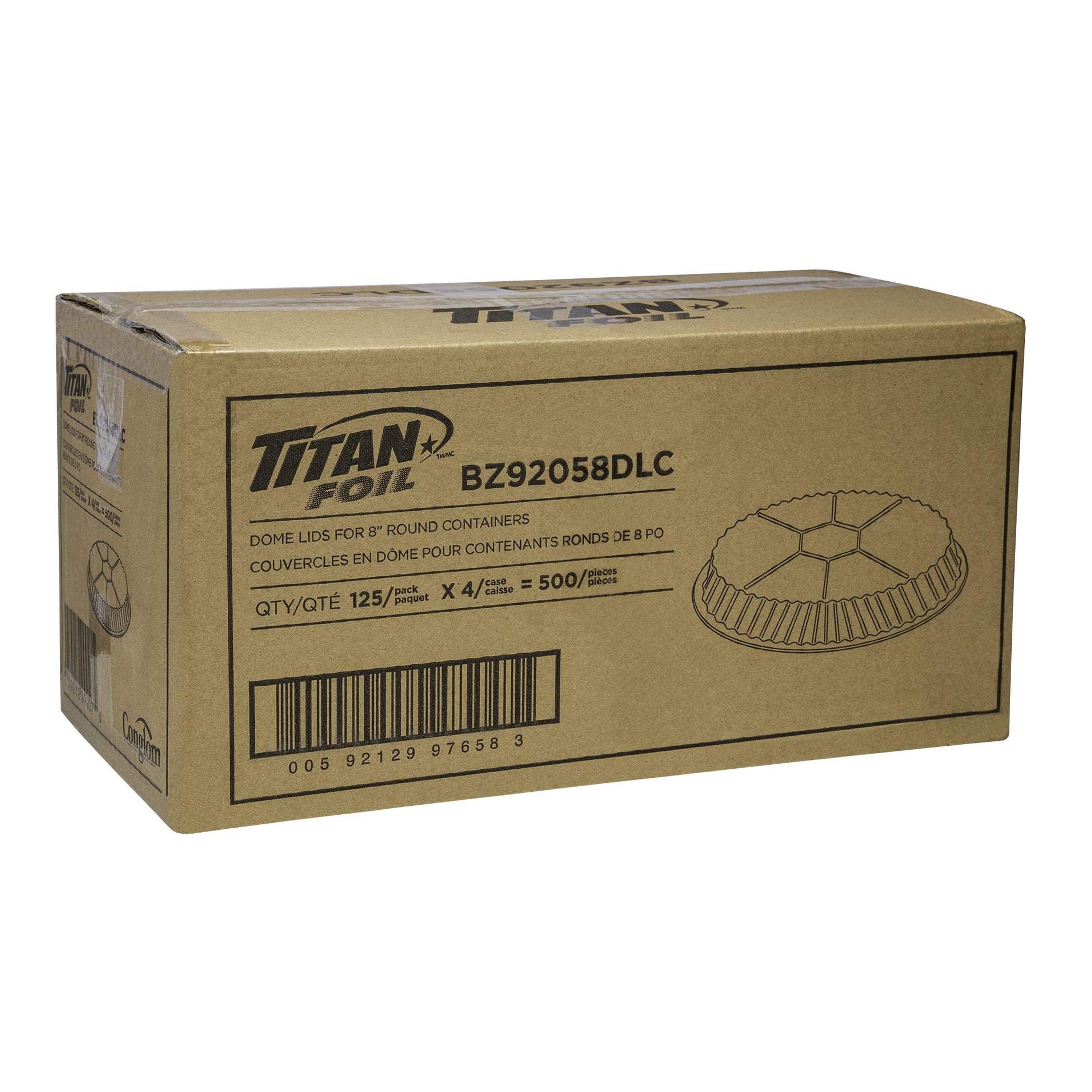 Titan Plastic Dome Lids for 8-in Round Aluminum Container, Pack of 500 - image 3
