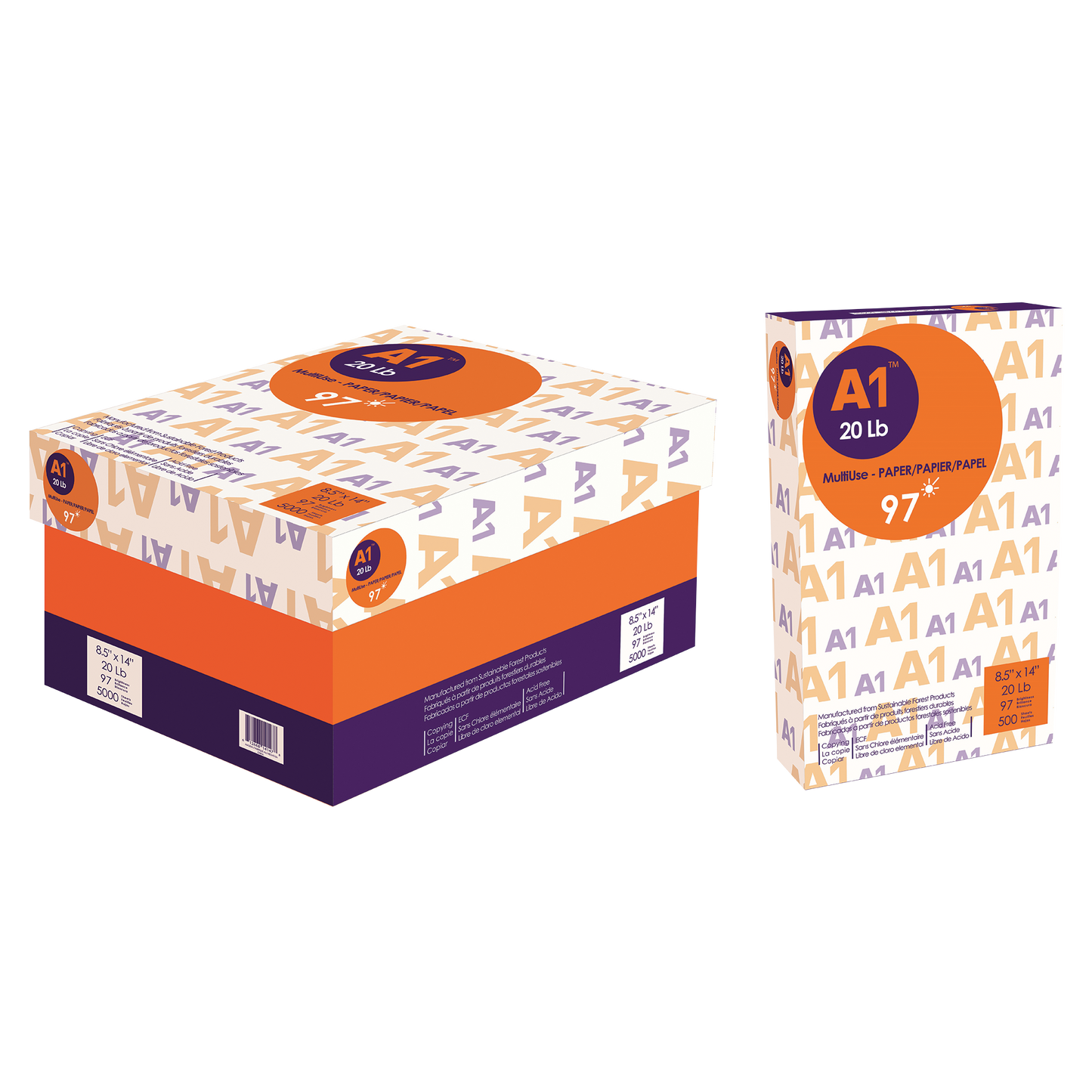 A1 Legal Size Copy Paper, 5,000 sheets - image 1