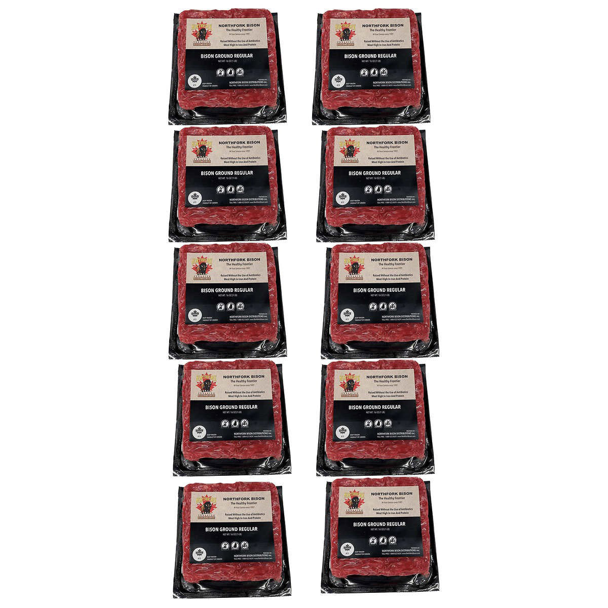 Northfork Meats Bison Ground Meat 454 g (1 lb) x 10 Pack - image 2