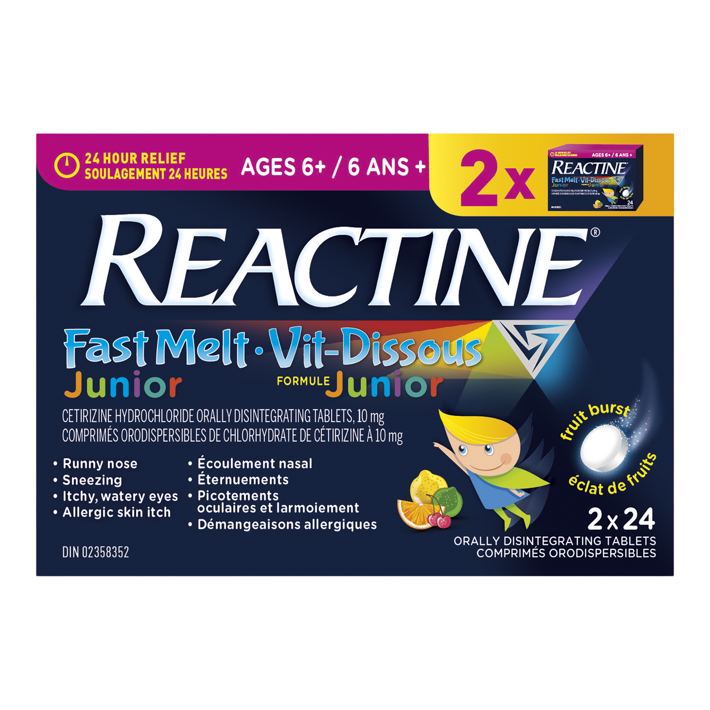 Reactine Fast Melt Junior, 2 x 24 tablets - image 1
