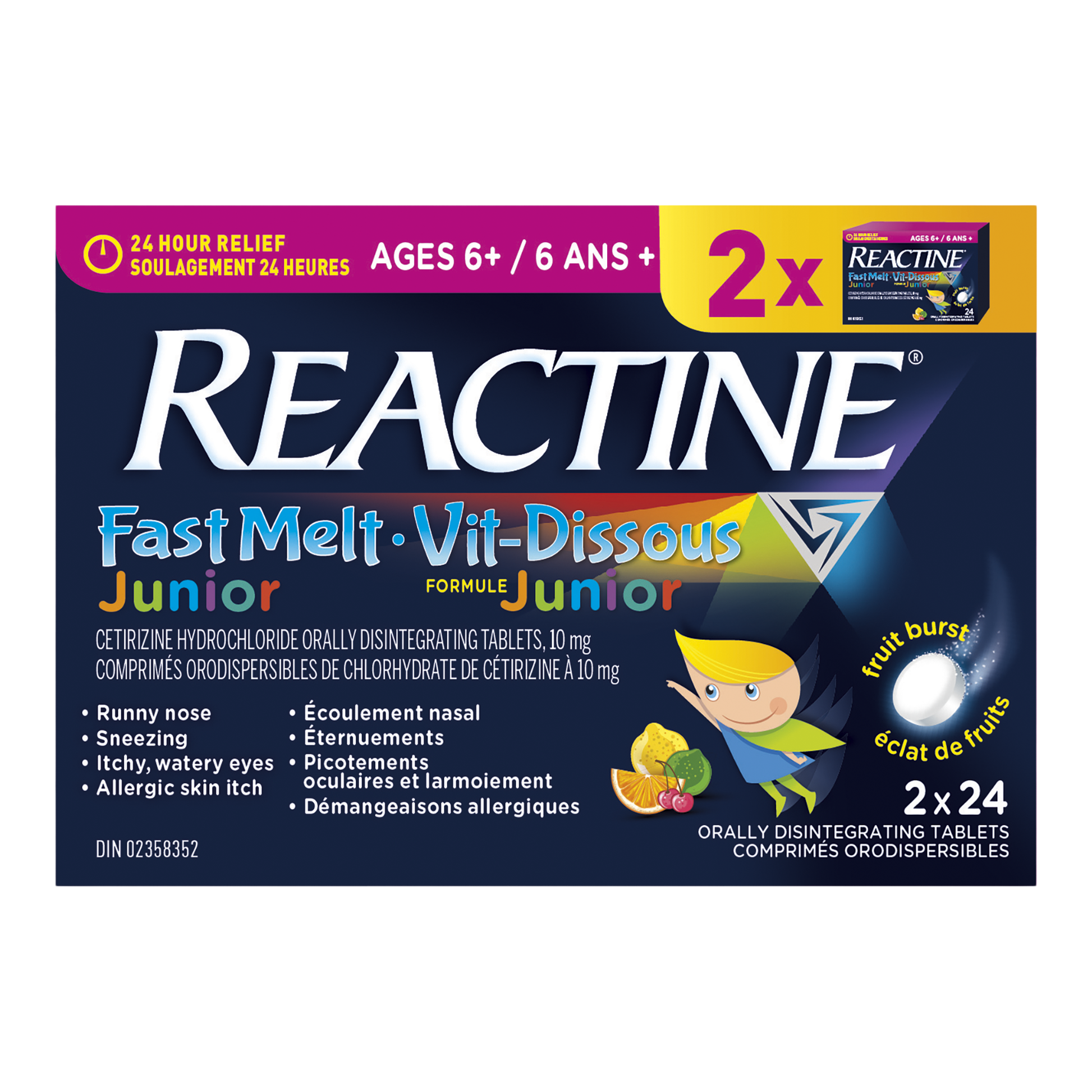 Reactine Fast Melt Junior, 2 x 24 tablets - image 1