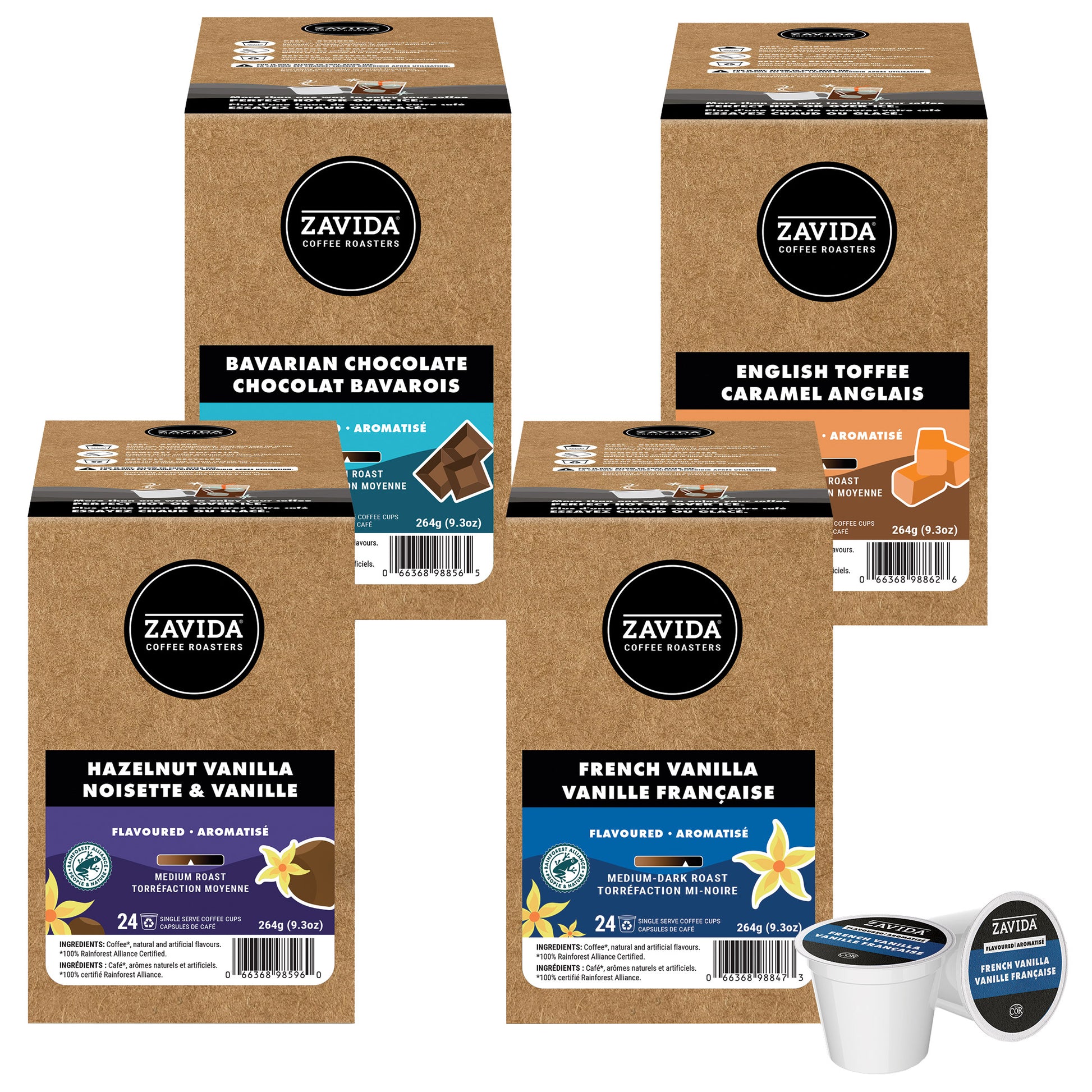 Zavida Flavours Variety Pack Coffee K-Cup Pods, 96- count - image 1