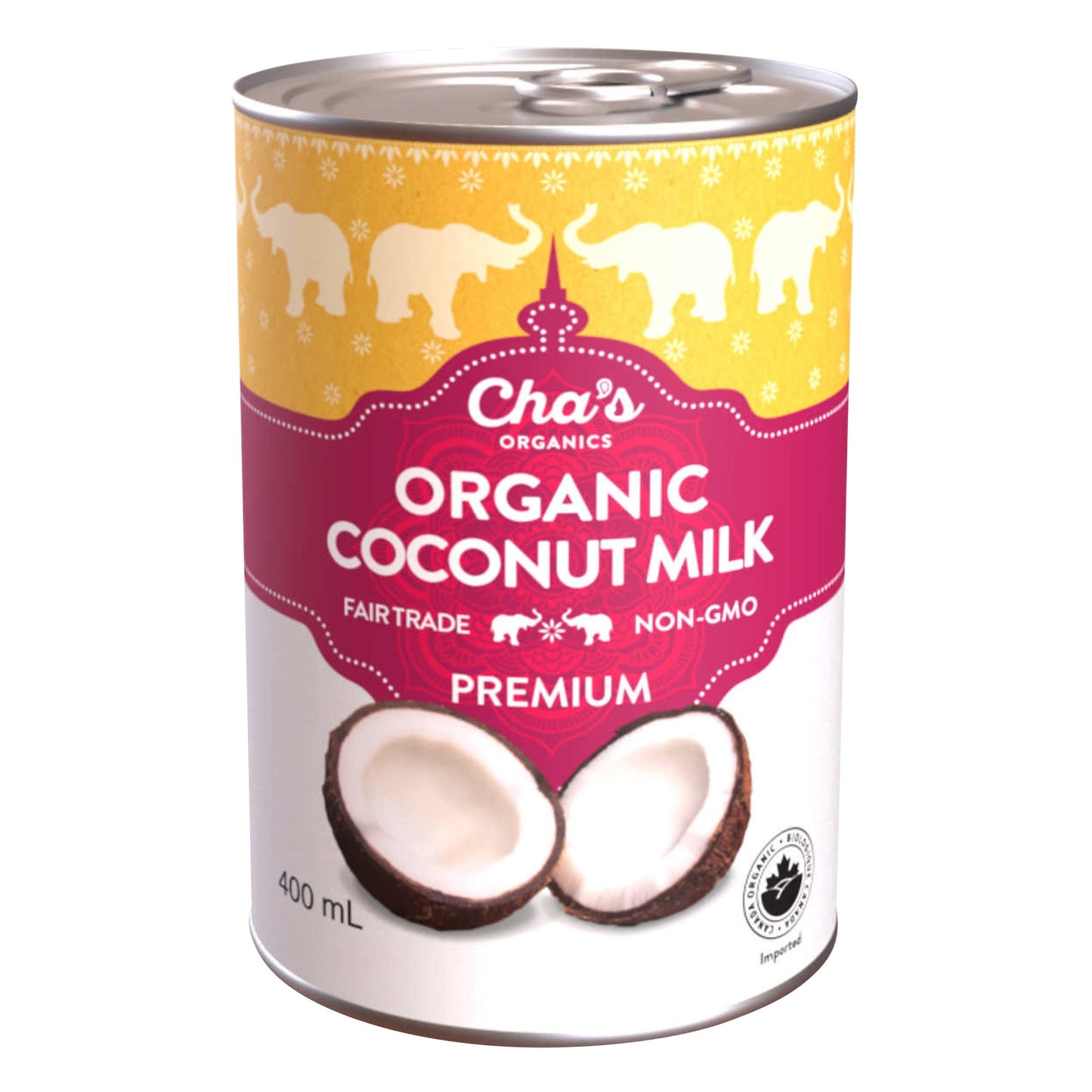 Cha's Organics Premium Organic Coconut Milk, 6 × 400 mL - image 1