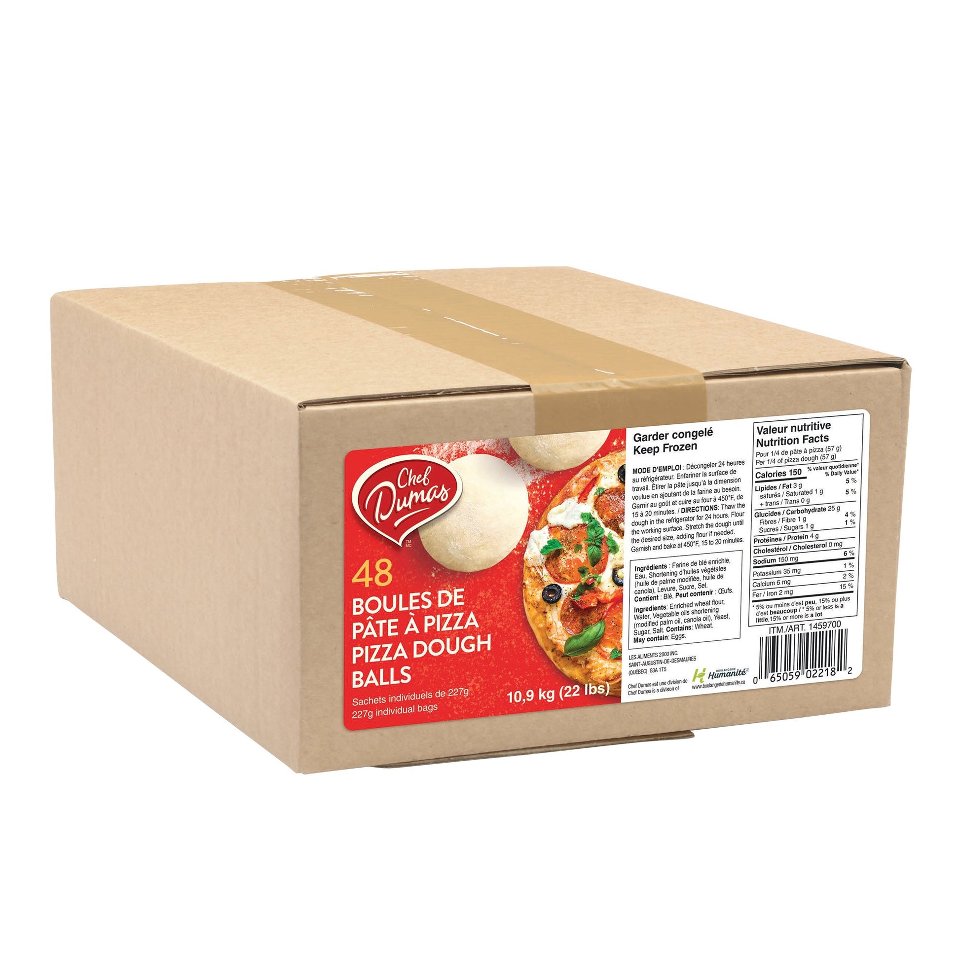 Chef Dumas Frozen Pizza Dough Balls, 11 kg - image 1