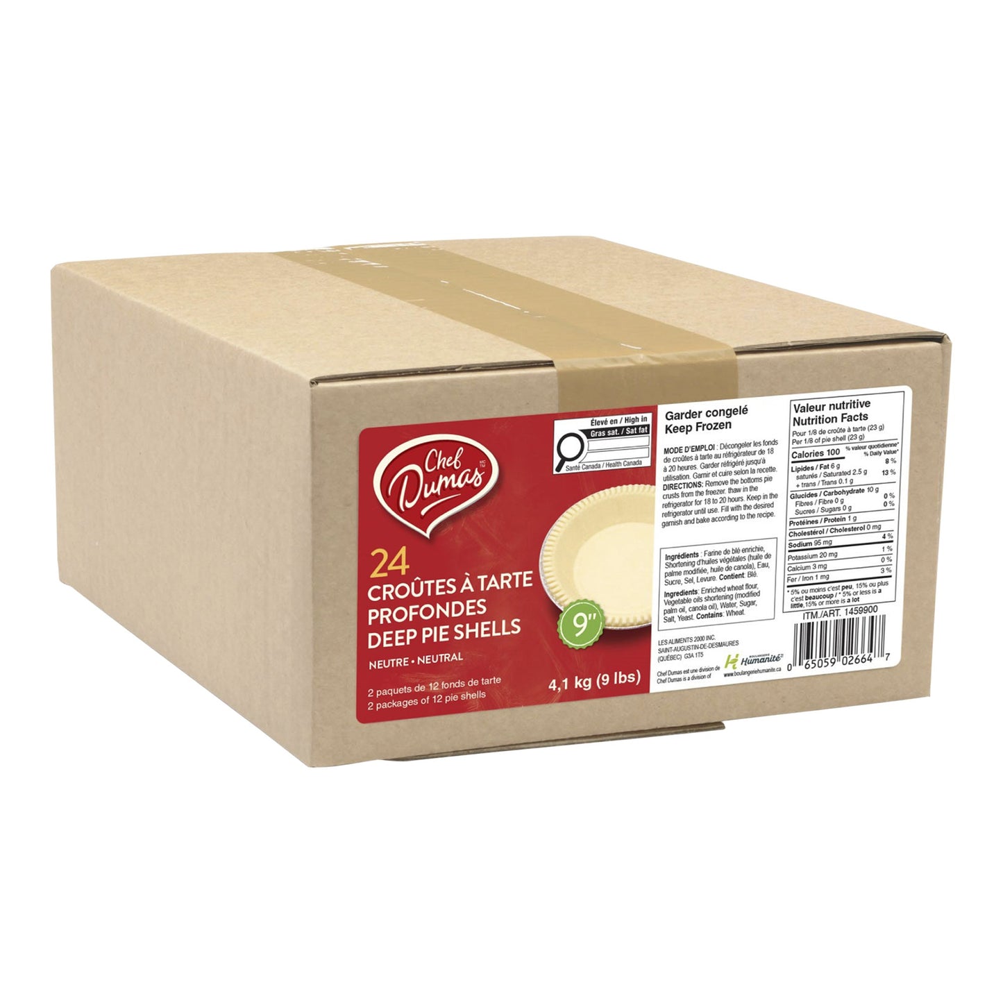 Chef Dumas Deep Pie Shells, 4.1 kg - image 1