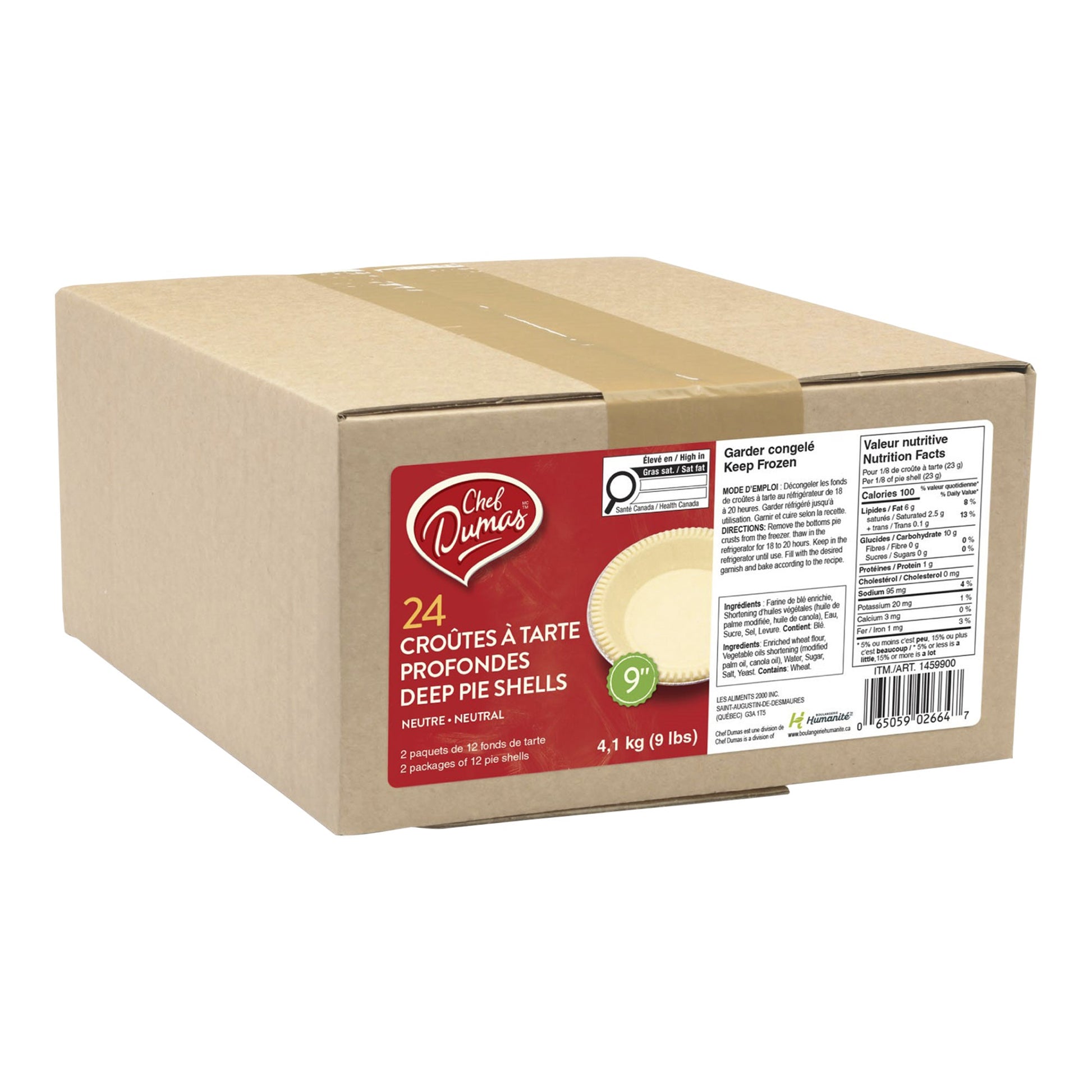 Chef Dumas Deep Pie Shells, 4.1 kg - image 1