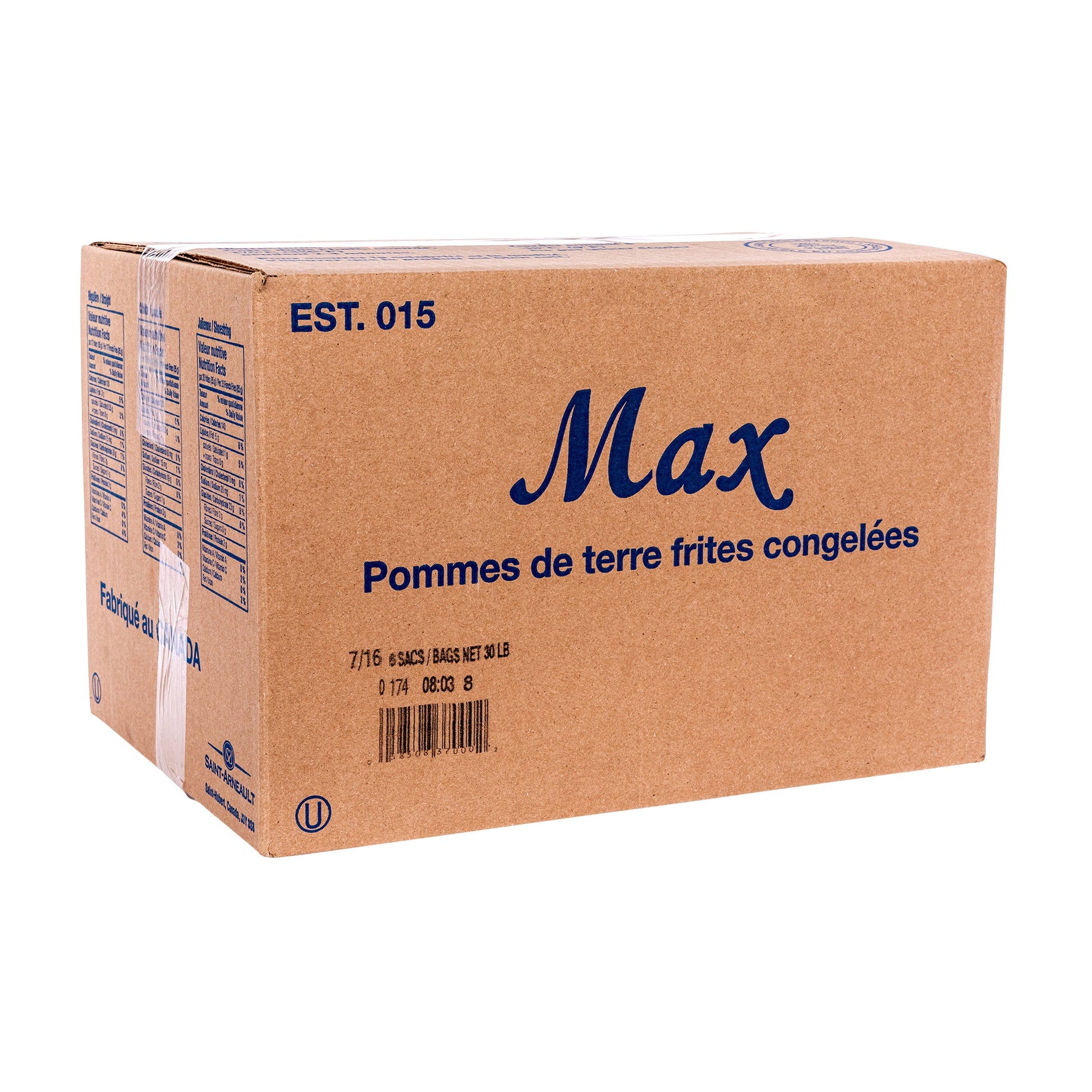 Max Frozen 7/16-in Straight Cut Fries, 6 × 2.27 kg - image 1
