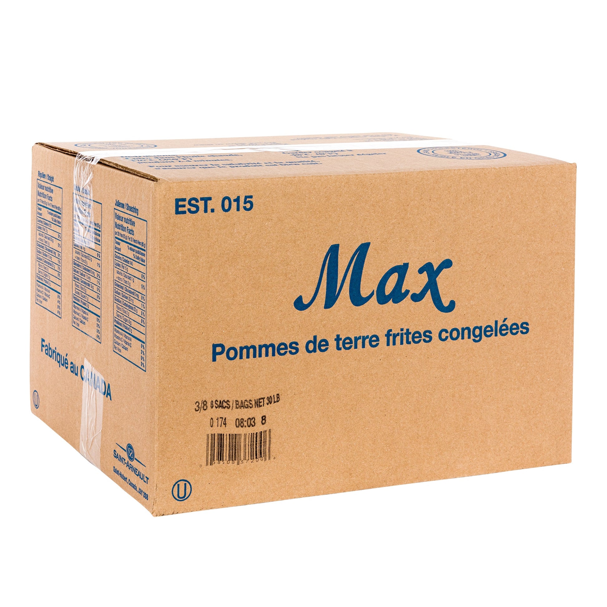 Max Frozen 3/8-in Straight Cut Fries, 6 × 2.27 kg - image 1