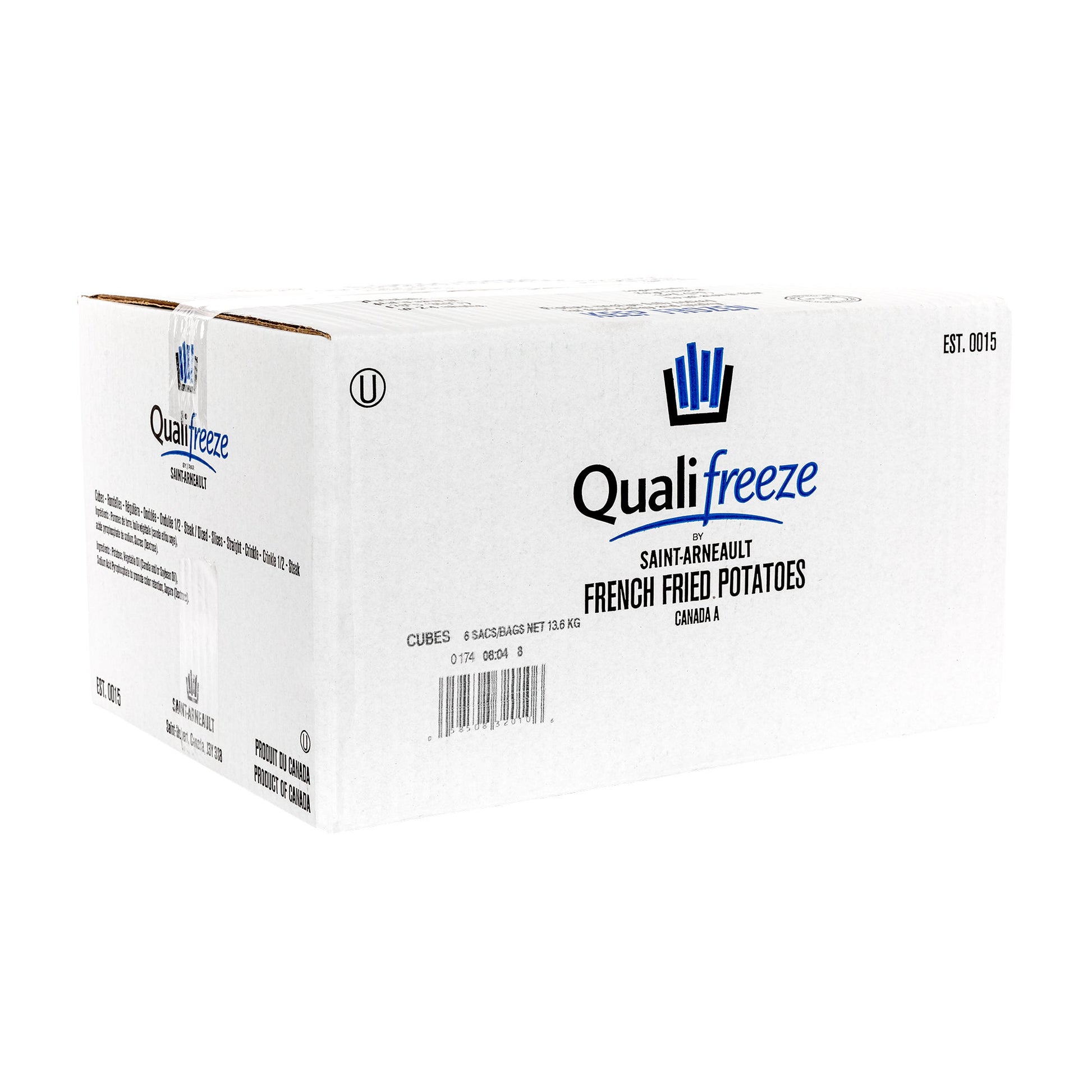 Qualifreeze Frozen Cube Cut Fries, 6 × 2.27 kg - image 1