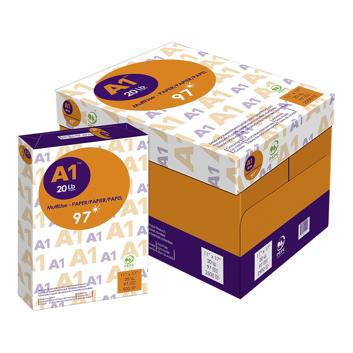 A1 - Premium Printer Paper; Ledger, 11 in x 17 in., 97 Bright, 20 lb - image 1