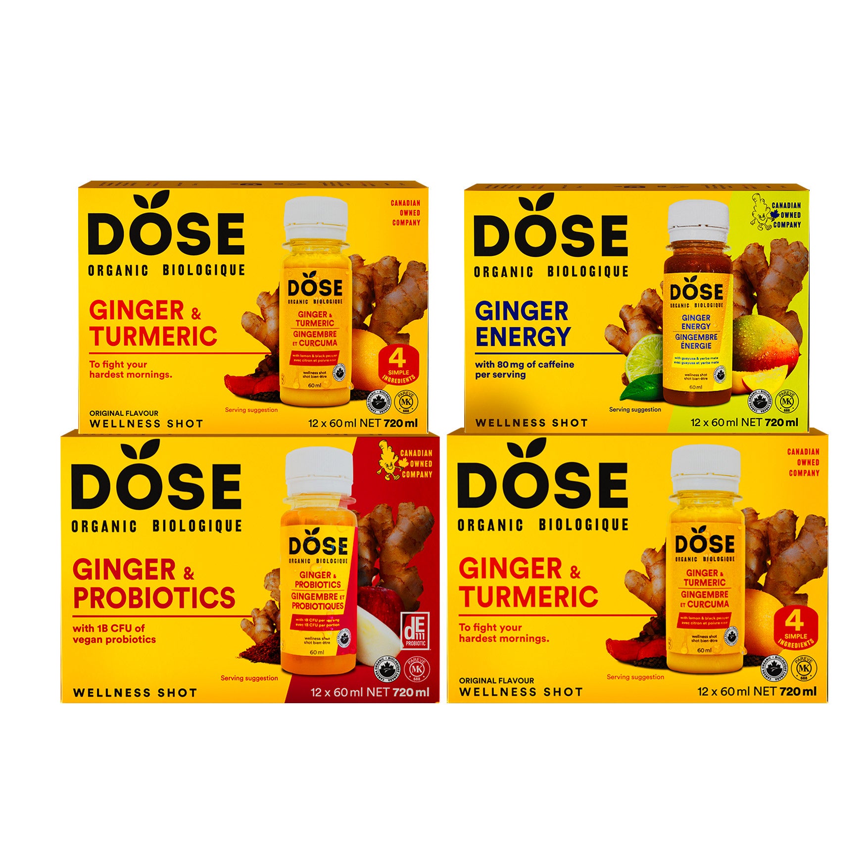 DOSE Organic Ginger Daily Booster Shots, Variety Pack, 48 × 60 mL (2 fl oz) - image 2