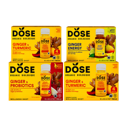 DOSE Organic Ginger Daily Booster Shots, Variety Pack, 48 × 60 mL (2 fl oz) - image 2