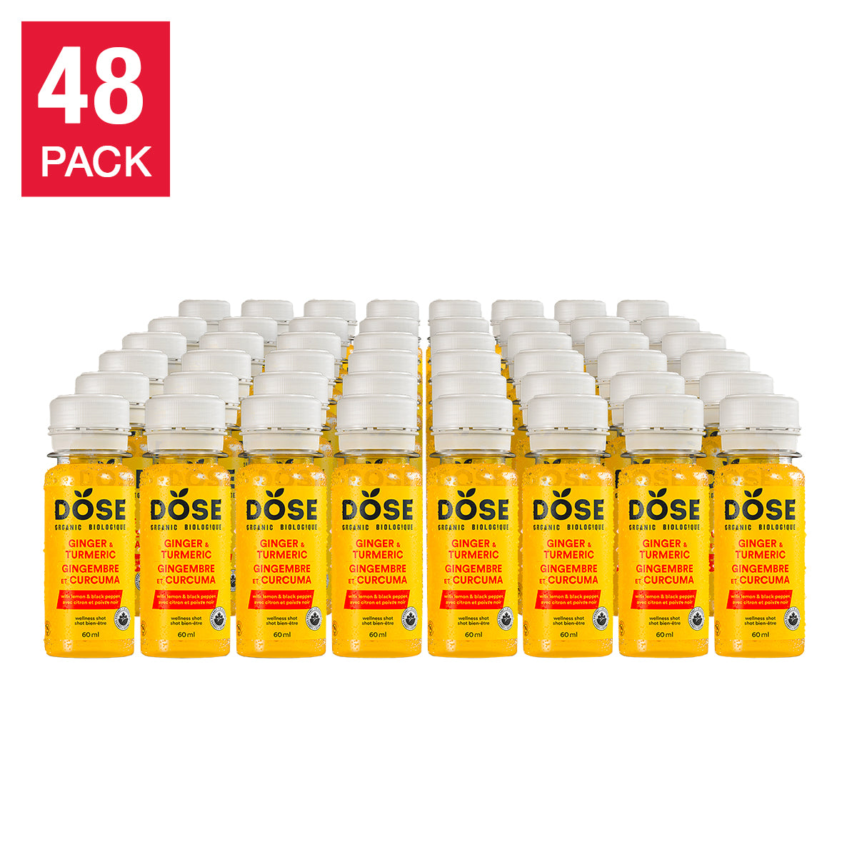 DOSE Organic Ginger & Turmeric Daily Booster Shots 60 mL (2 fl oz) × 48 bottles - image 1