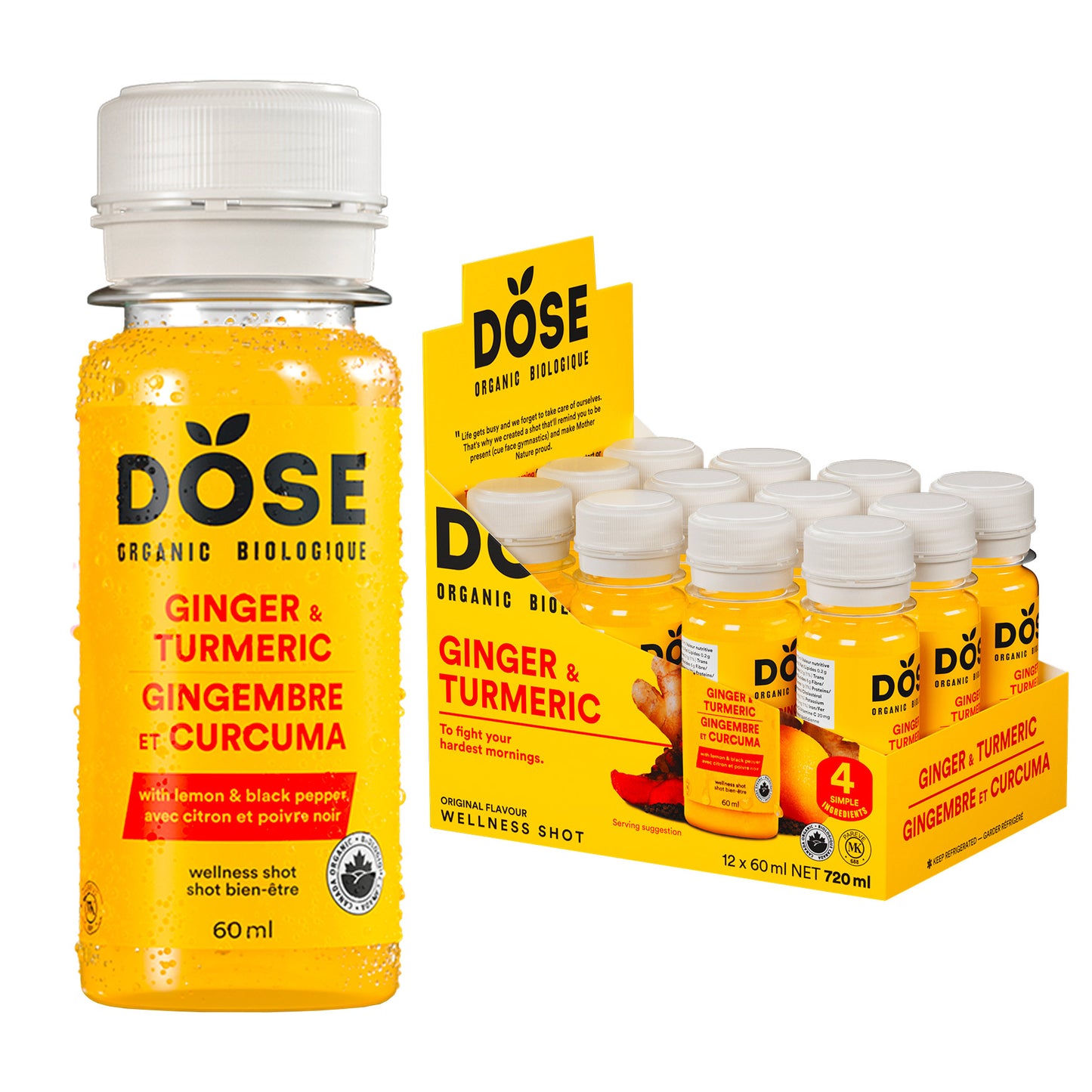 DOSE Organic Ginger & Turmeric Daily Booster Shots 60 mL (2 fl oz) × 48 bottles - image 2