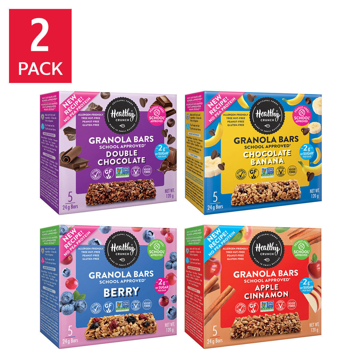 Healthy Crunch Granola Bars Variety Pack, 8 × 120 g - image 1