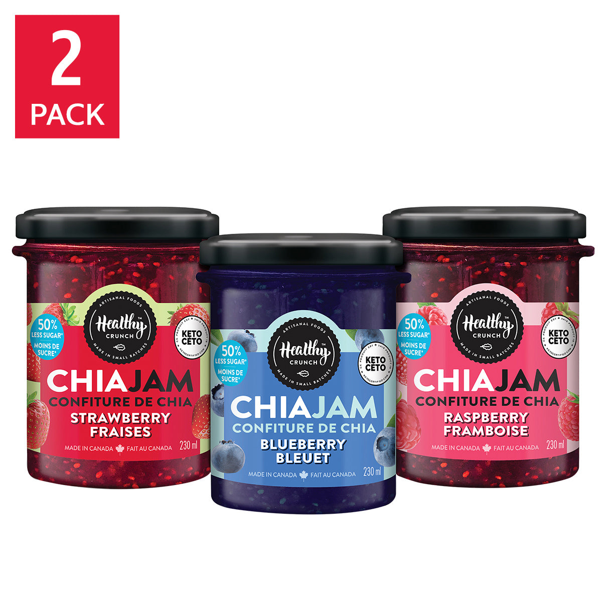 Healthy Crunch Keto Chia Jam Variety Pack, 6 x 230 ml - image 1