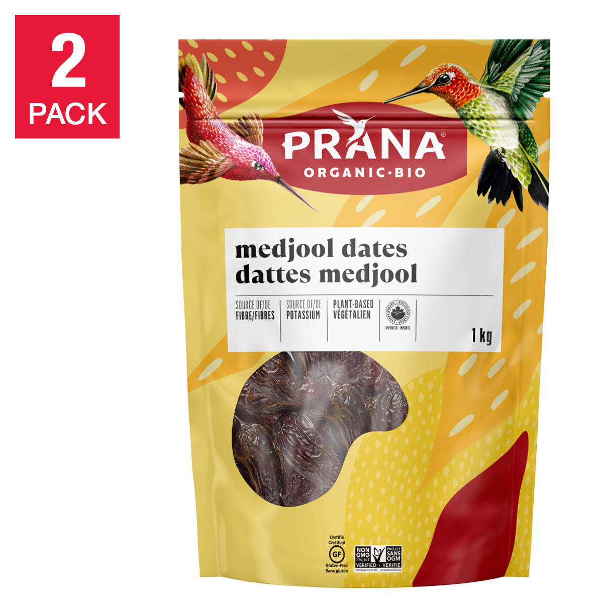 Prana Organic Medjool Dates, 2 x 1 kg - image 1