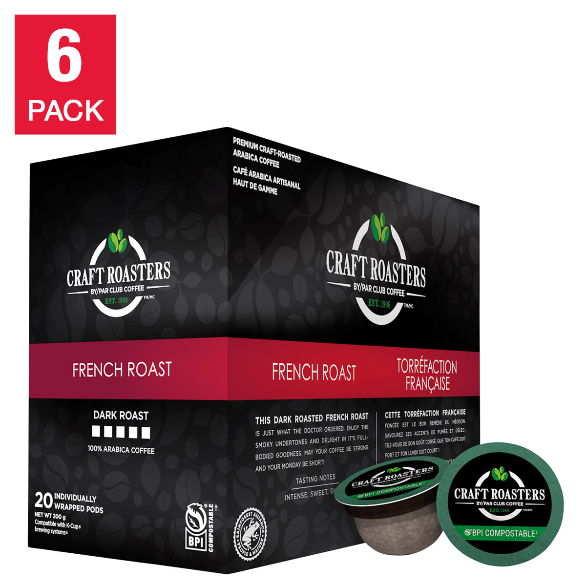 Club Coffee Craft Roasters French Dark Roast K-Cup Pods, 120-count - image 1
