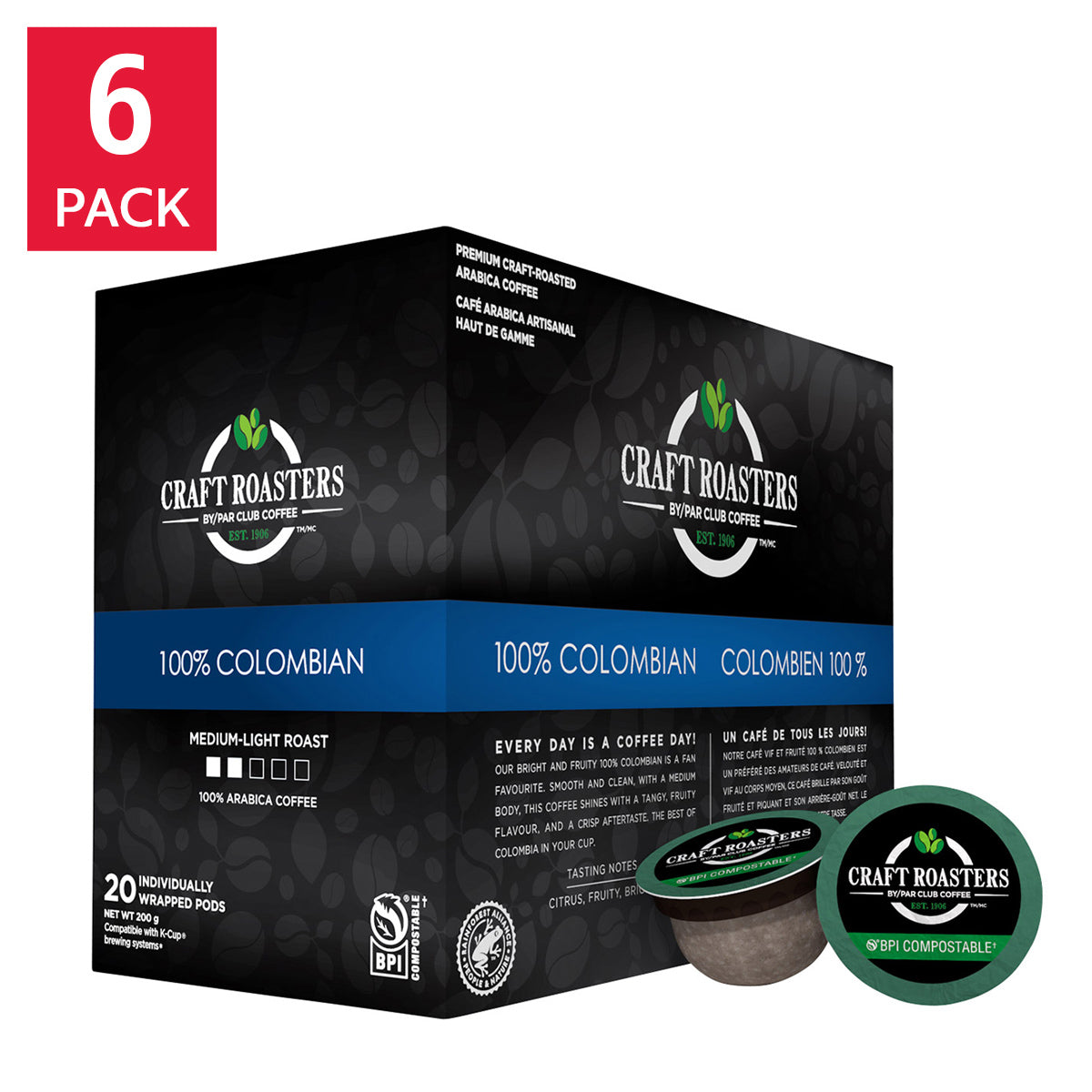 Club Coffee Craft Roasters Colombian Roast K-Cup Pods, 120-count - image 1