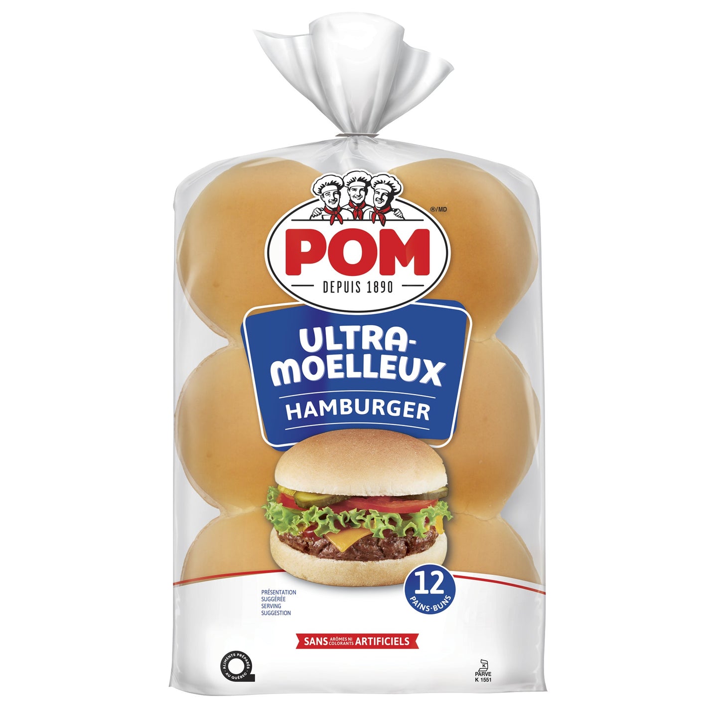POM Ultra-Soft Hamburger Buns, Pack of 12 - image 1