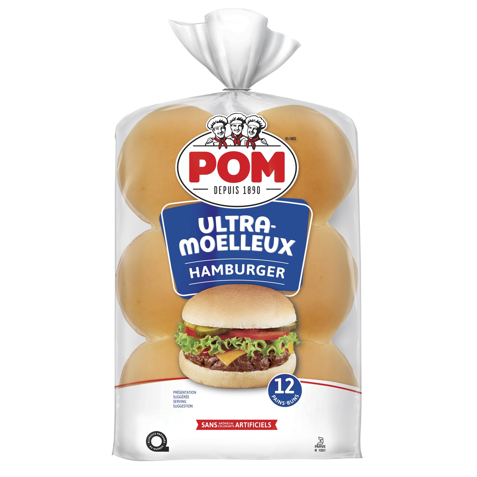 POM Ultra-Soft Hamburger Buns, Pack of 12 - image 1