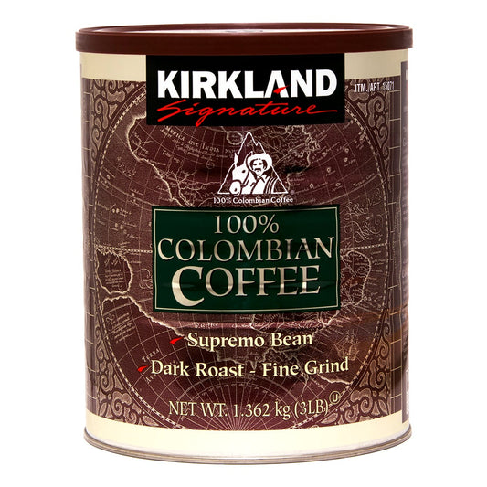 Kirkland Signature 100% Colombian Dark Roast Fine Grind Coffee 1.36 kg — image 1