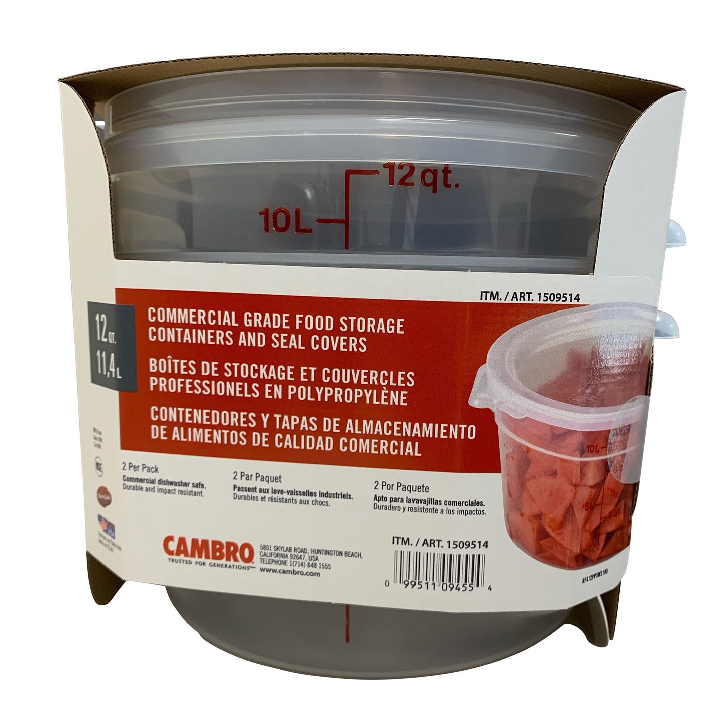 Cambro Commercial Grade Food Storage Containers and Seal Covers, Pack of 2 - image 1