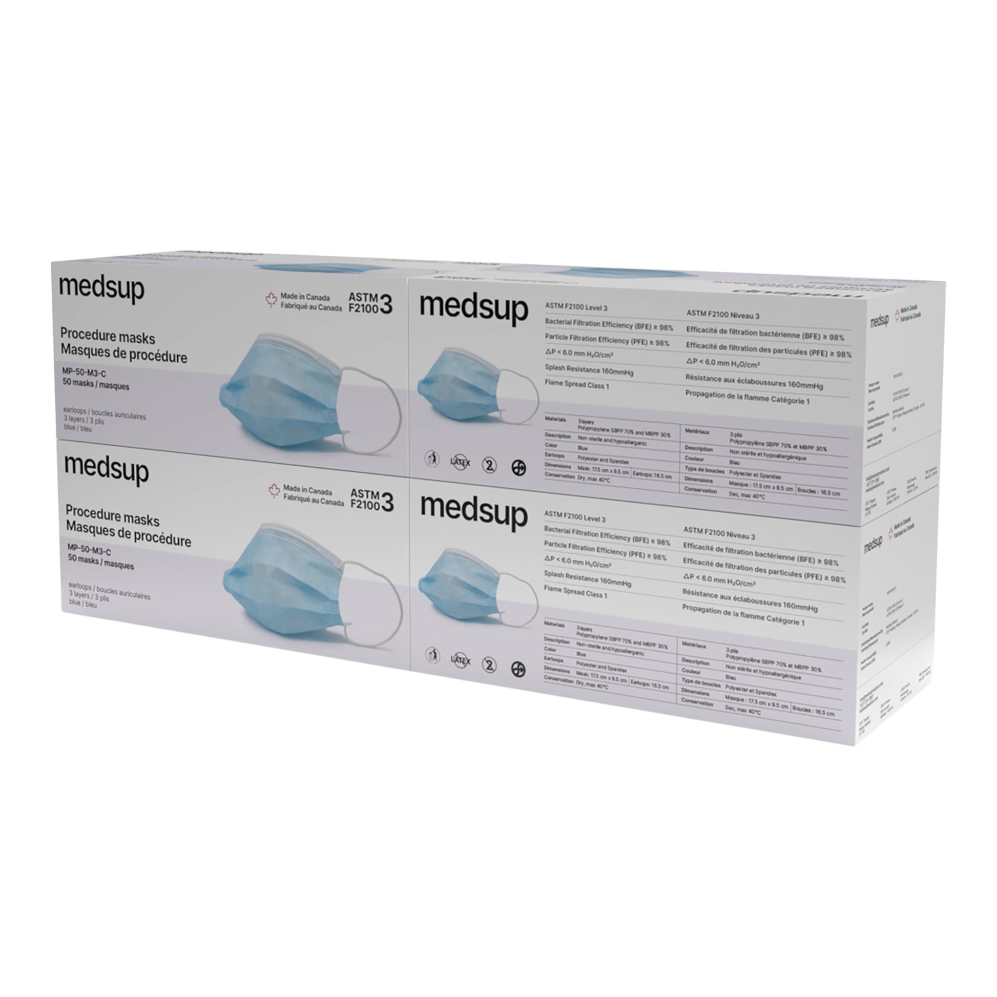 Medsup Medical Procedure Masks, 200 count Blue - image 2