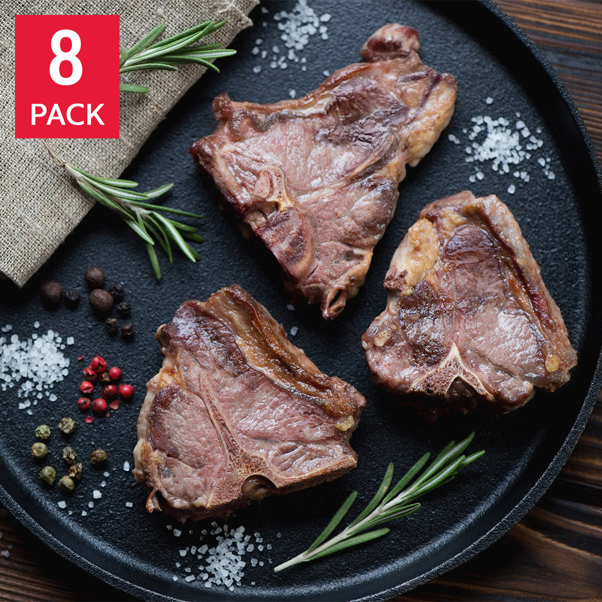 New Zealand Spring Lamb Loin Chops 350 g (0.77 lb) 8-pack - image 1