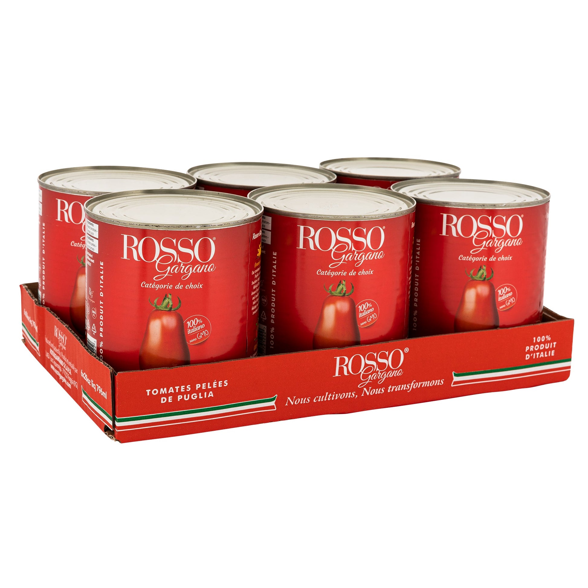 Rosso Gargano Whole Peeled Tomatoes, 6 × 796 mL - image 1