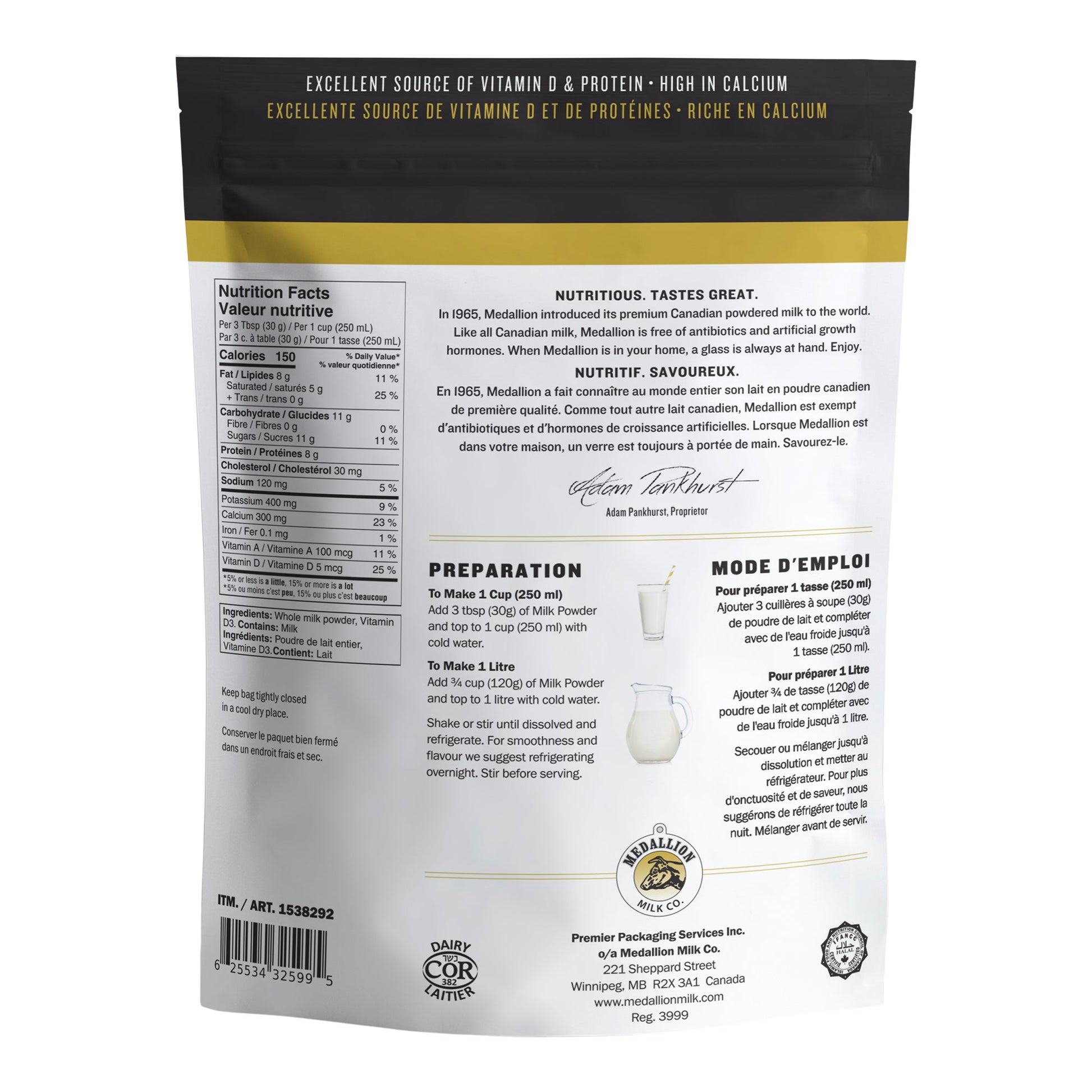 Medallion Milk Co. Whole Milk Powder, 1kg - image 2