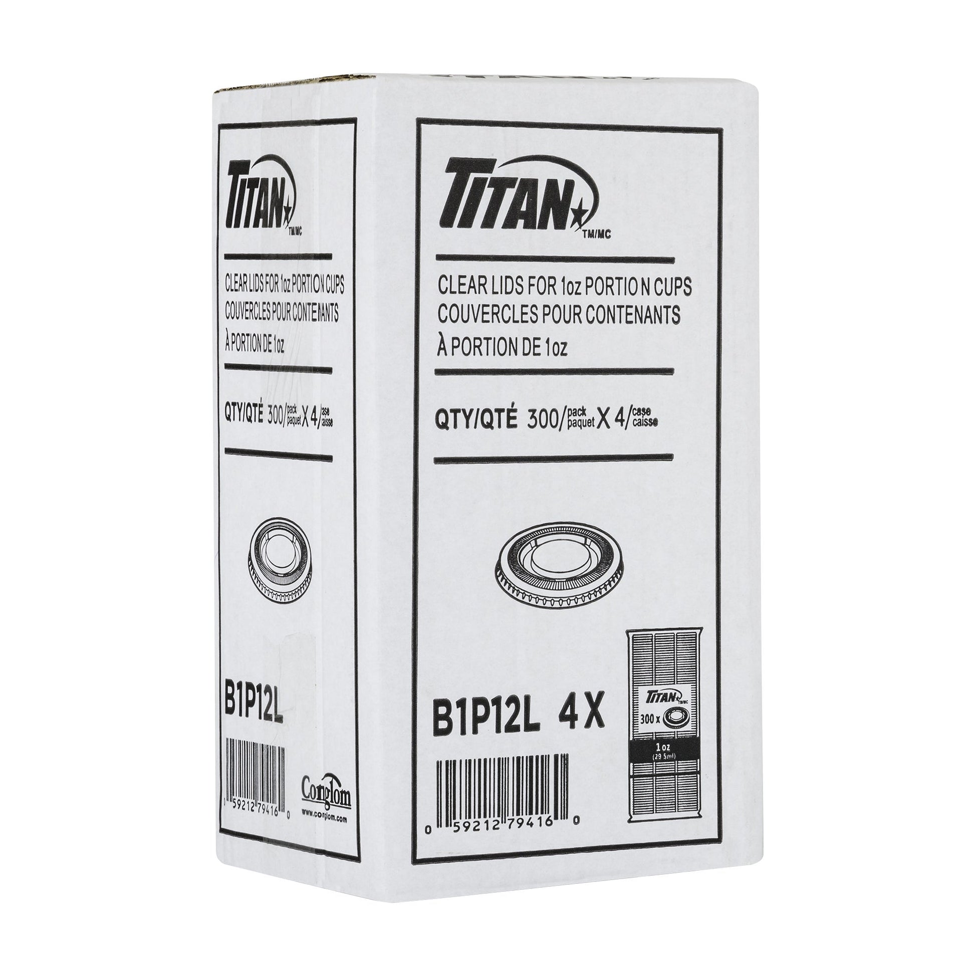 Titan Clear Plastic Lid for 1 oz Portion Cups, 4 Packs of 300 - image 2