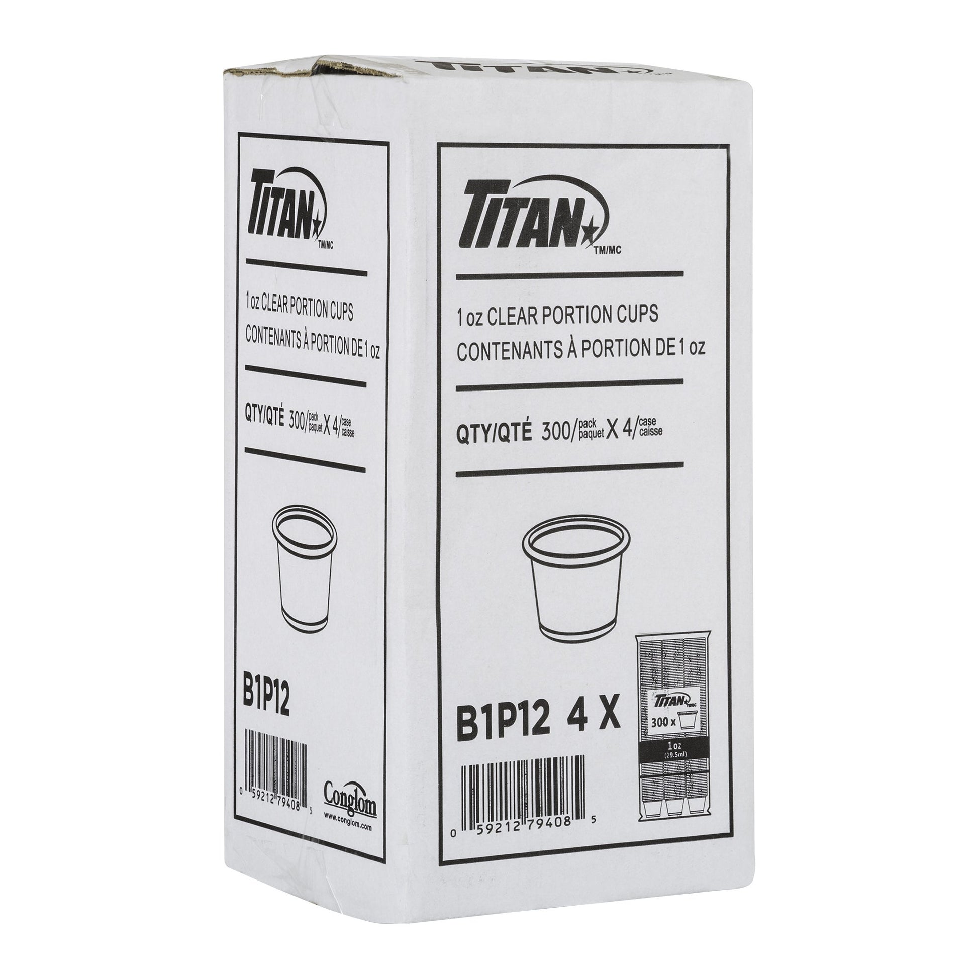 Titan 1 oz Clear Plastic Portion Cups, 4 Packs of 300 - image 2