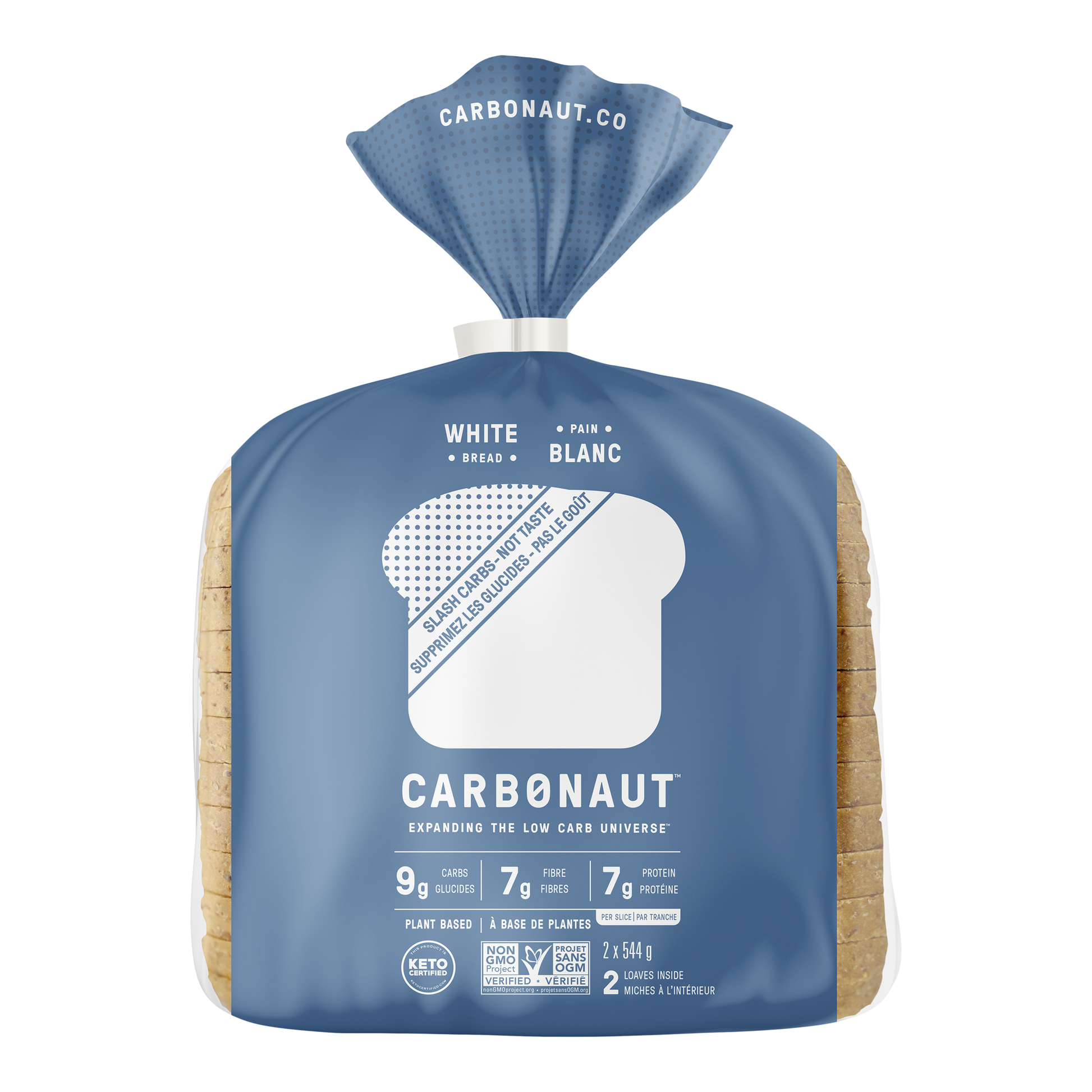 Carbonaut White Bread, 2 x 544 g - image 1