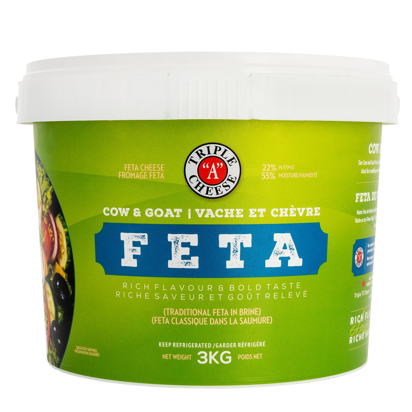 Triple A Cheese Cow & Goat Feta, 3 kg - image 1