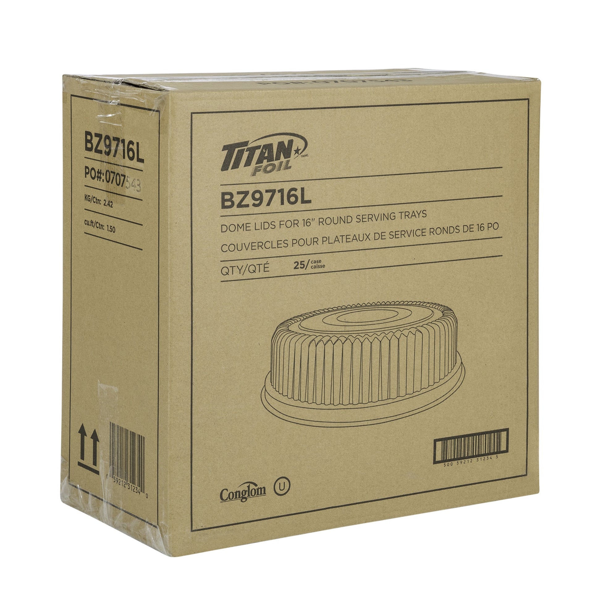Titan 40.6 cm (16 in) Round Catering Tray Dome Lids, Pack of 25 - image 2